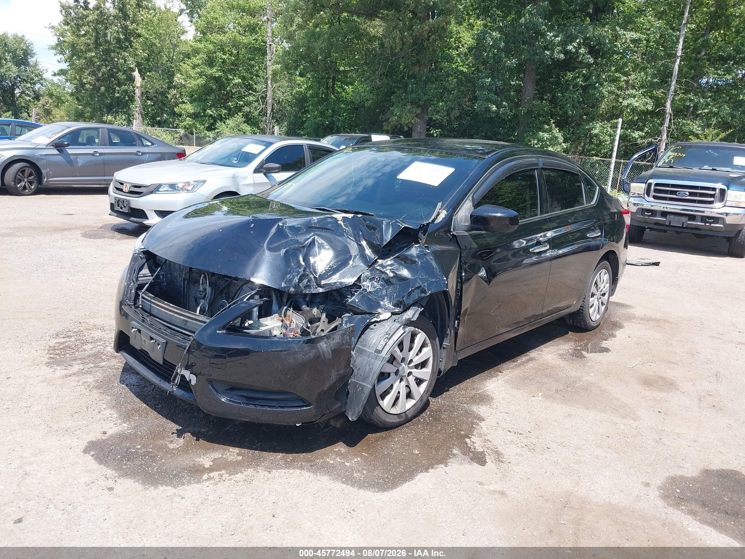 2015 Nissan Sentra S Black vin: 3N1AB7APXFY313108