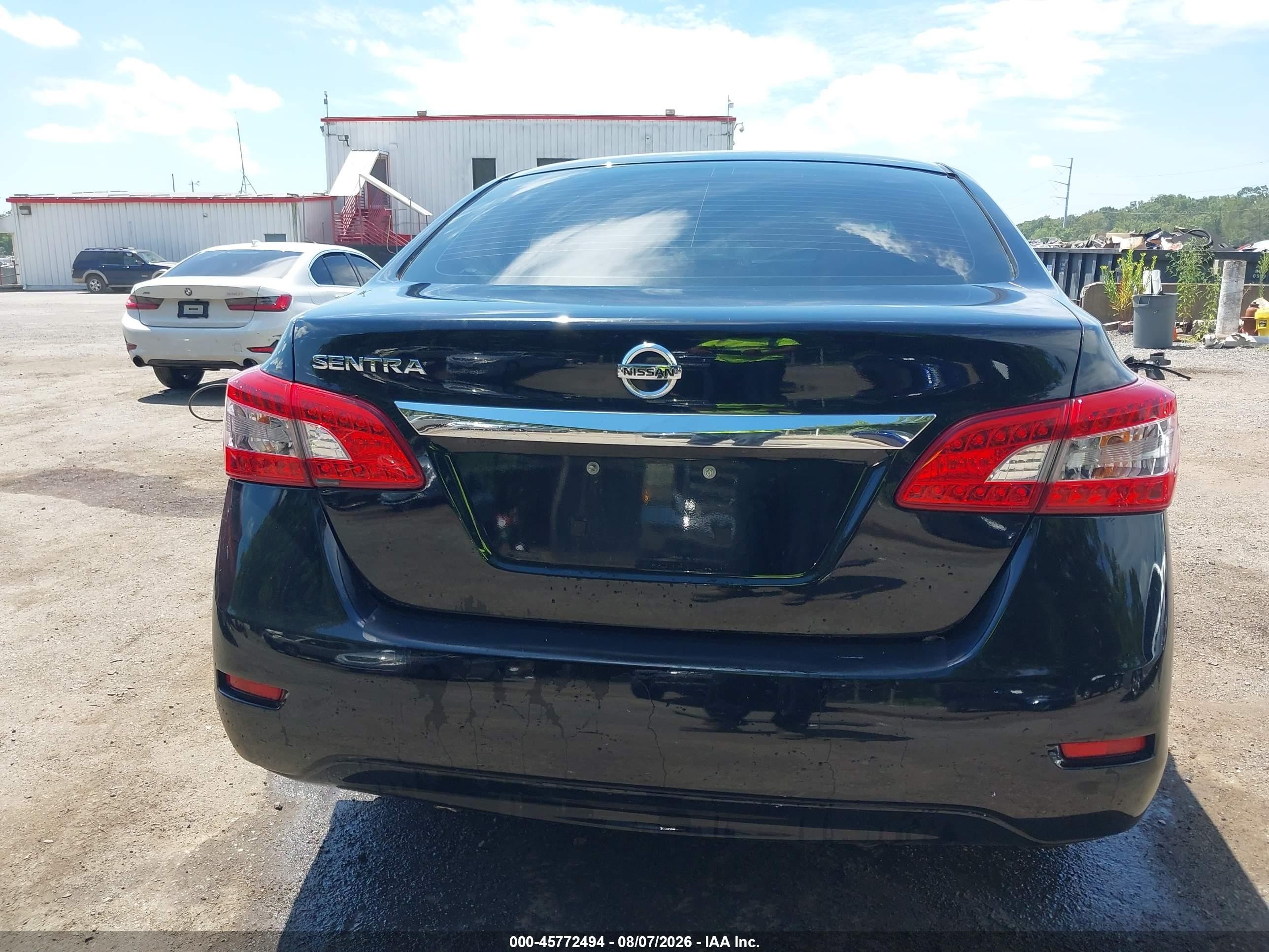 2015 Nissan Sentra S Black vin: 3N1AB7APXFY313108