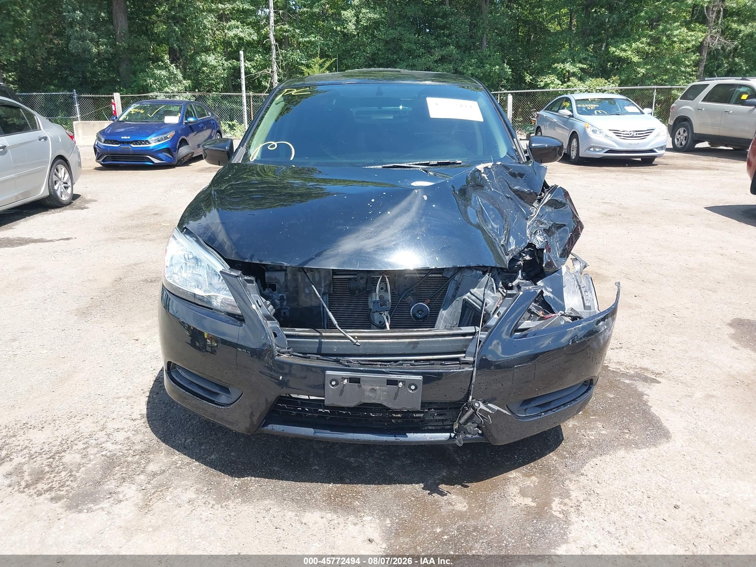 2015 Nissan Sentra S Black vin: 3N1AB7APXFY313108