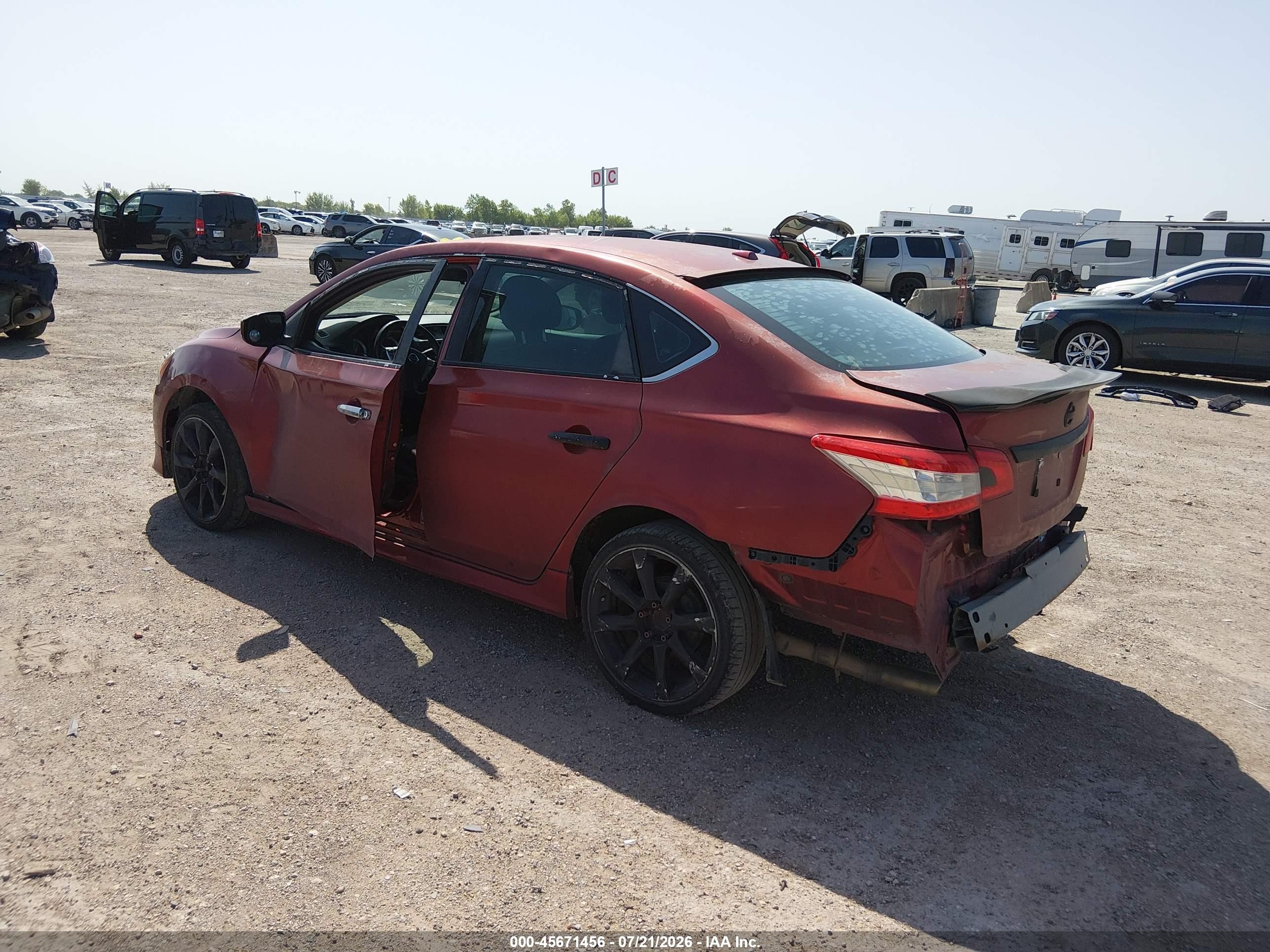 2015 Nissan Sentra Sv Red vin: 3N1AB7APXFY316817