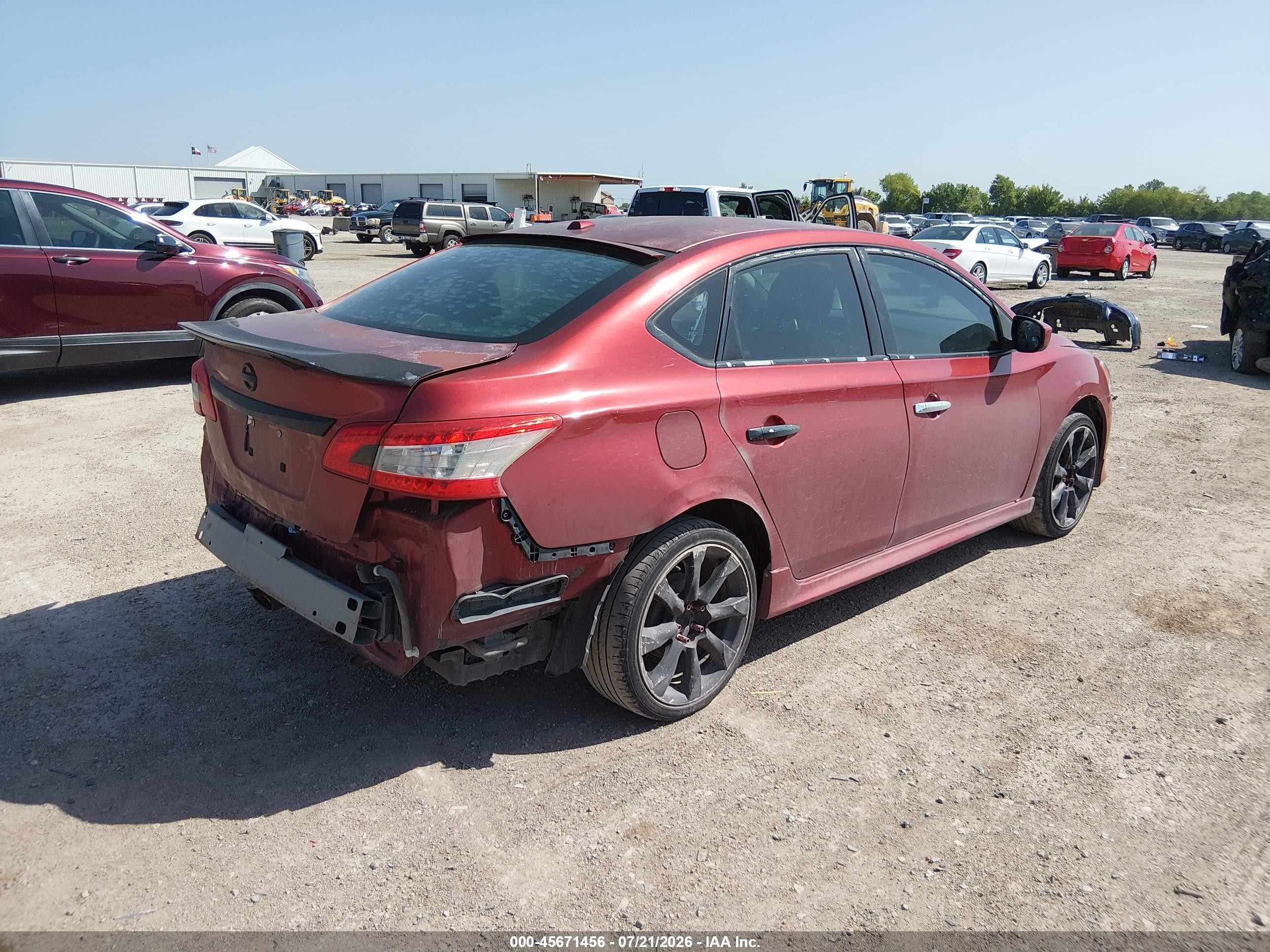 2015 Nissan Sentra Sv Red vin: 3N1AB7APXFY316817