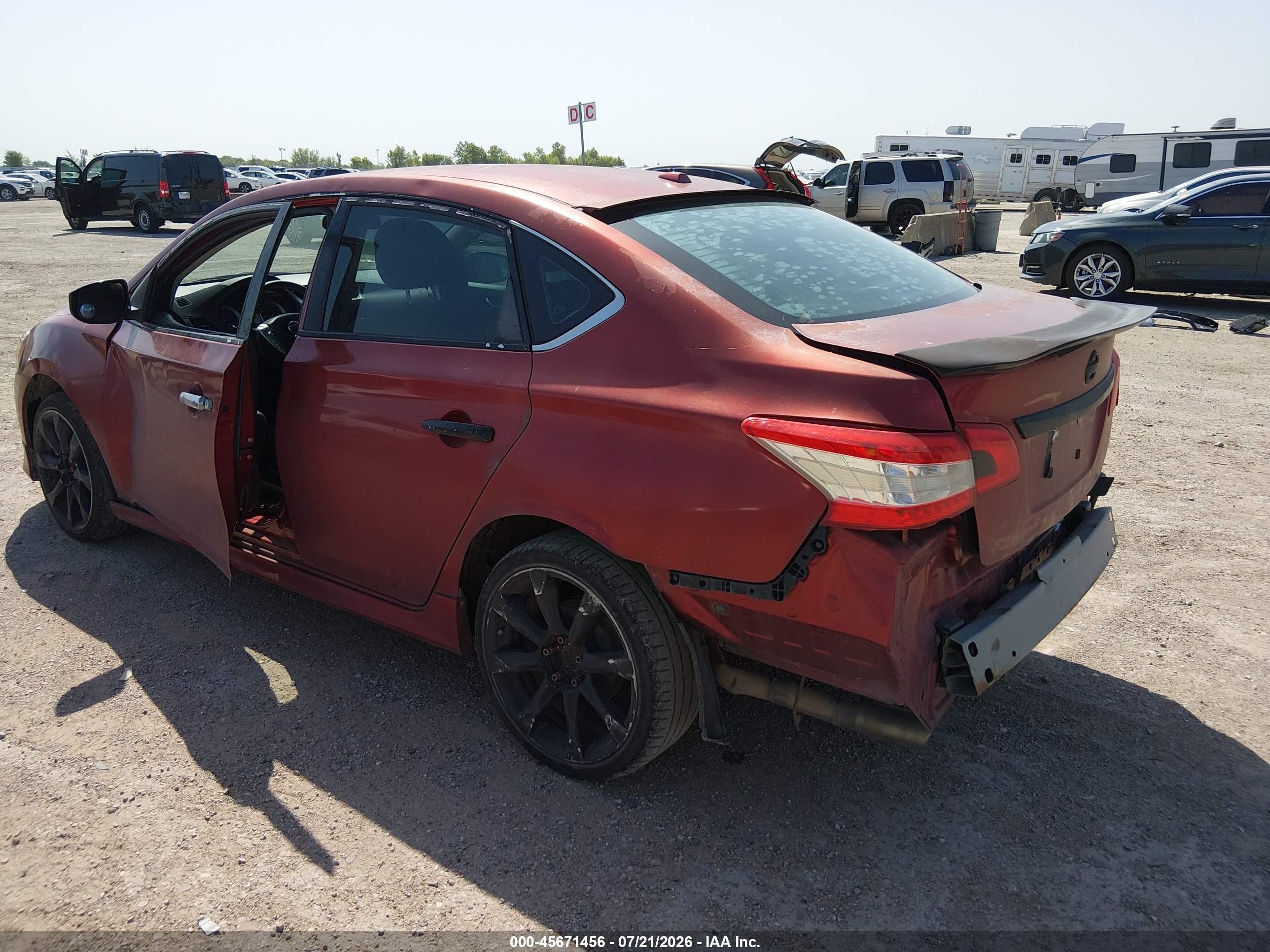 2015 Nissan Sentra Sv Red vin: 3N1AB7APXFY316817