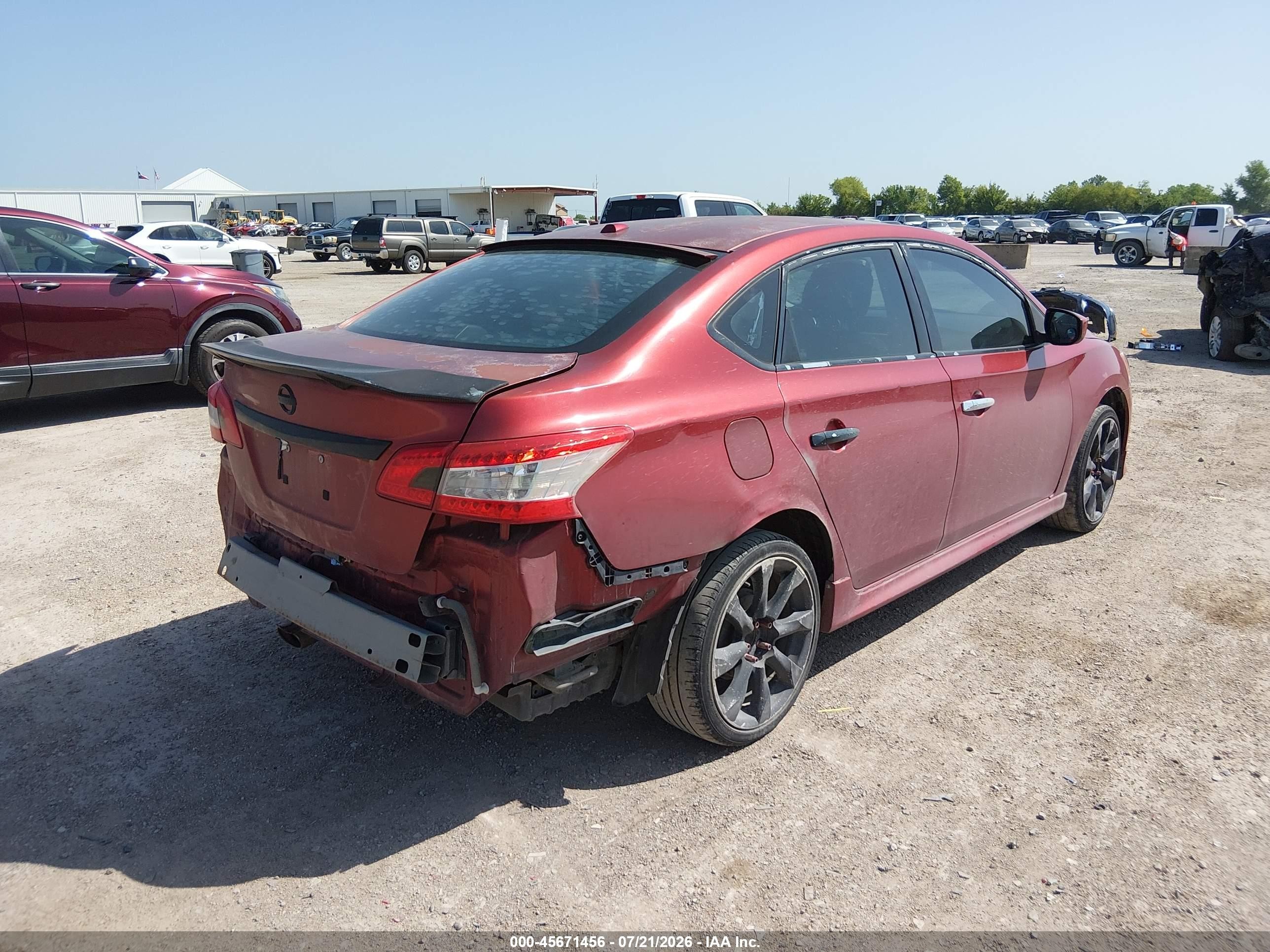 2015 Nissan Sentra Sv Red vin: 3N1AB7APXFY316817