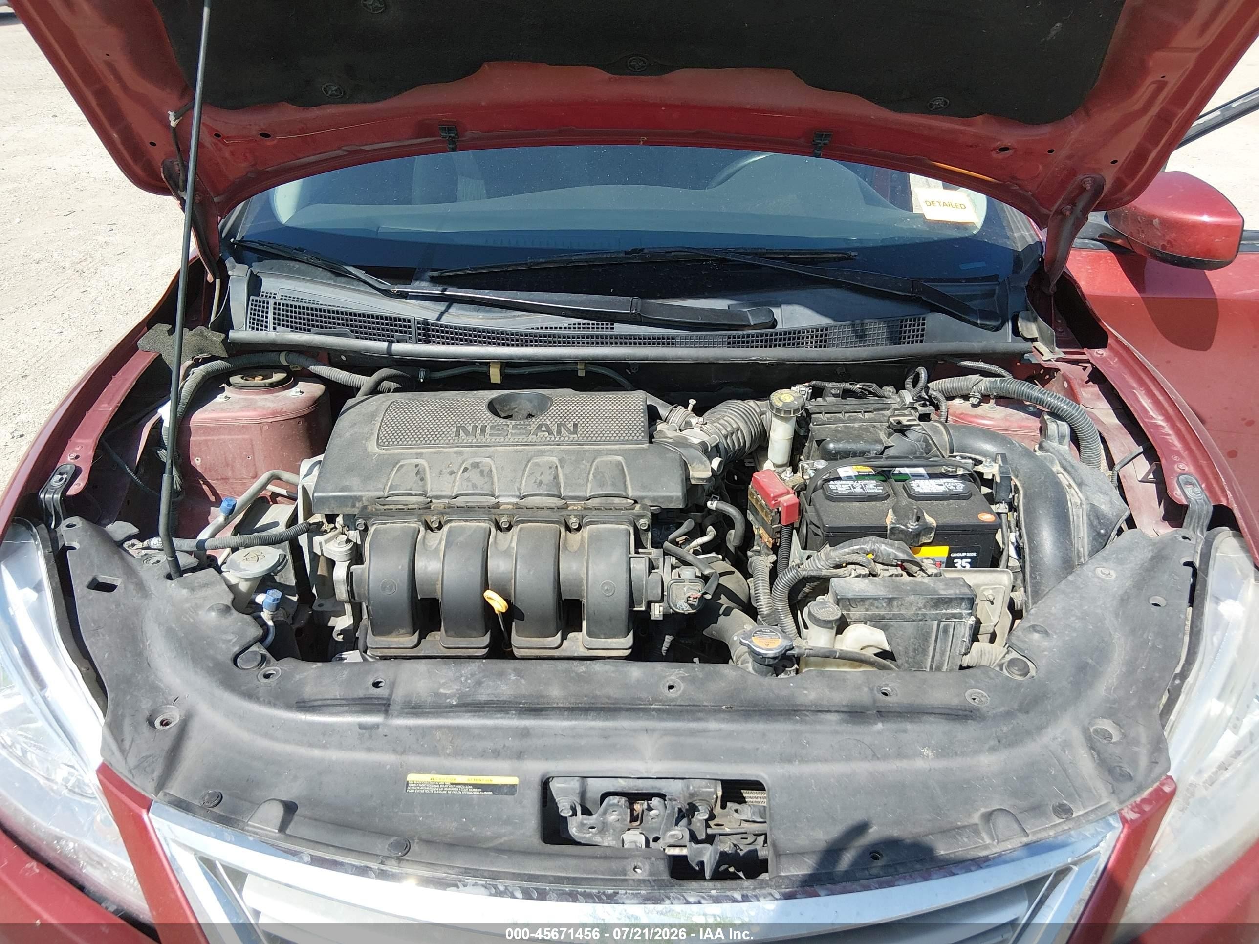2015 Nissan Sentra Sv Red vin: 3N1AB7APXFY316817