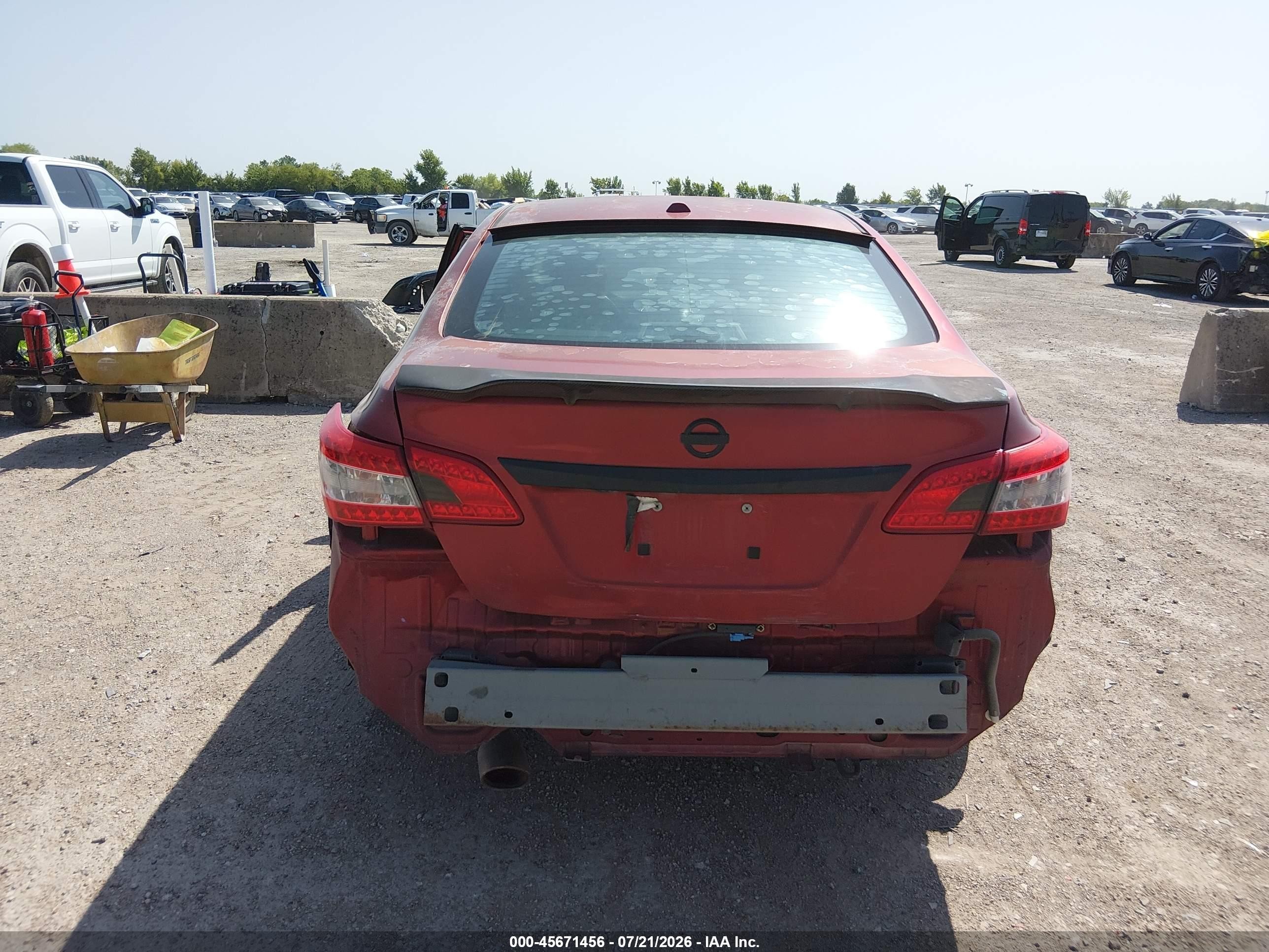 2015 Nissan Sentra Sv Red vin: 3N1AB7APXFY316817