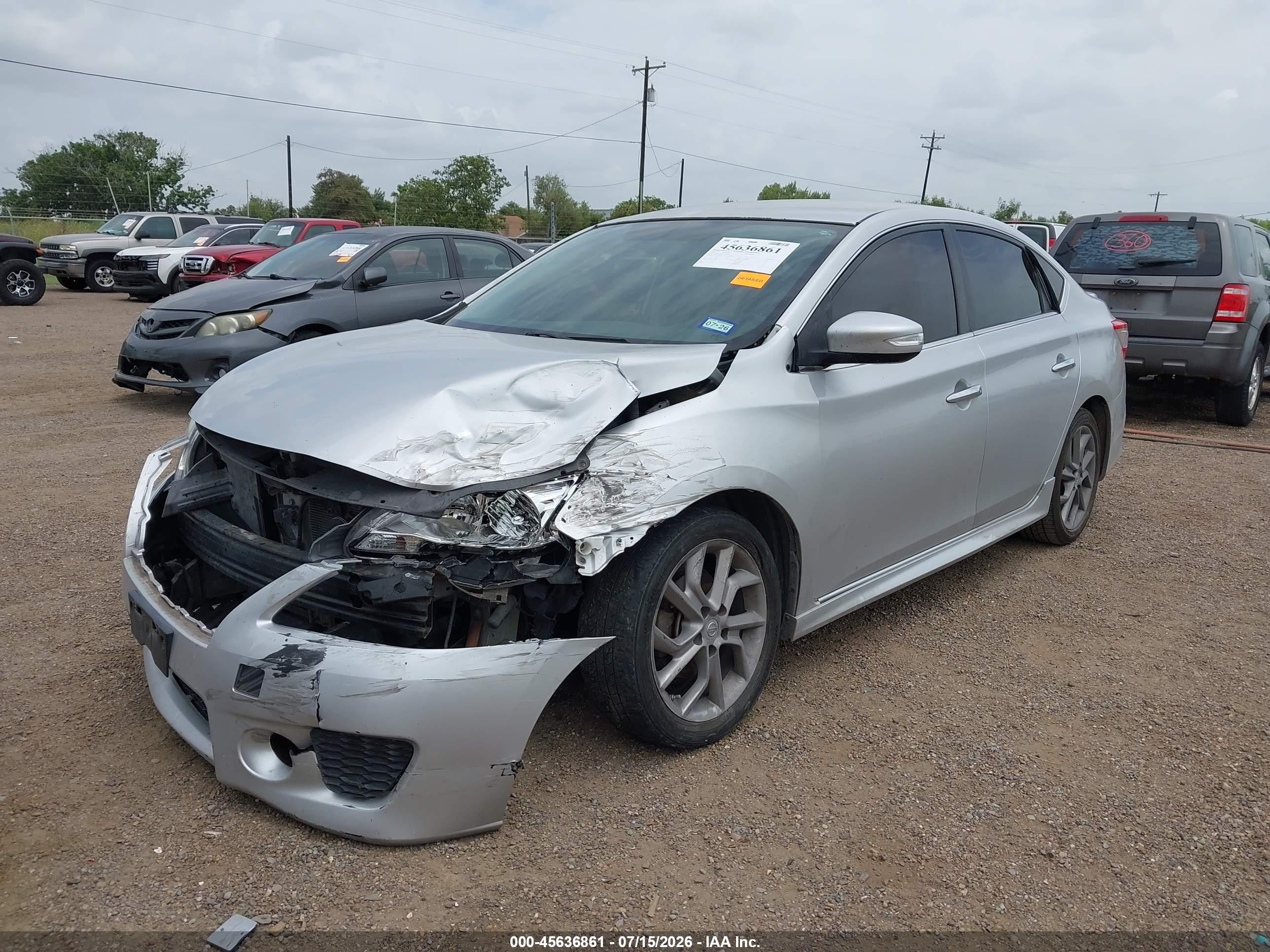 2015 Nissan Sentra Sr Silver vin: 3N1AB7APXFY323993