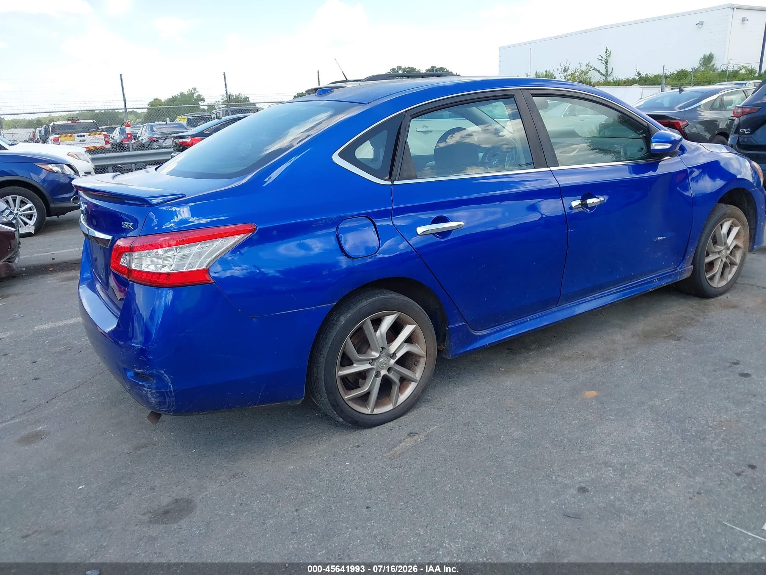 2015 Nissan Sentra Sr Blue vin: 3N1AB7APXFY337277