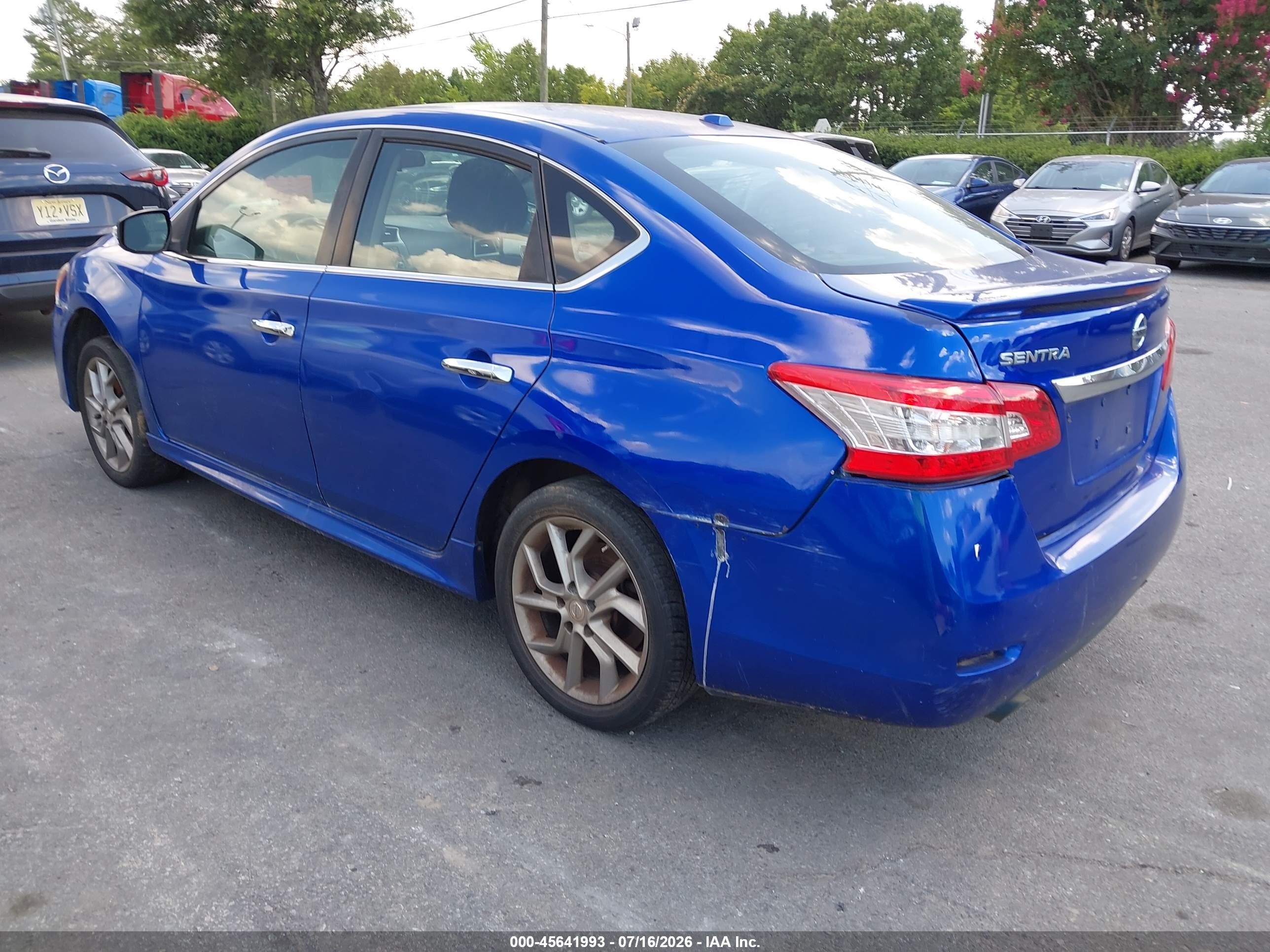2015 Nissan Sentra Sr Blue vin: 3N1AB7APXFY337277