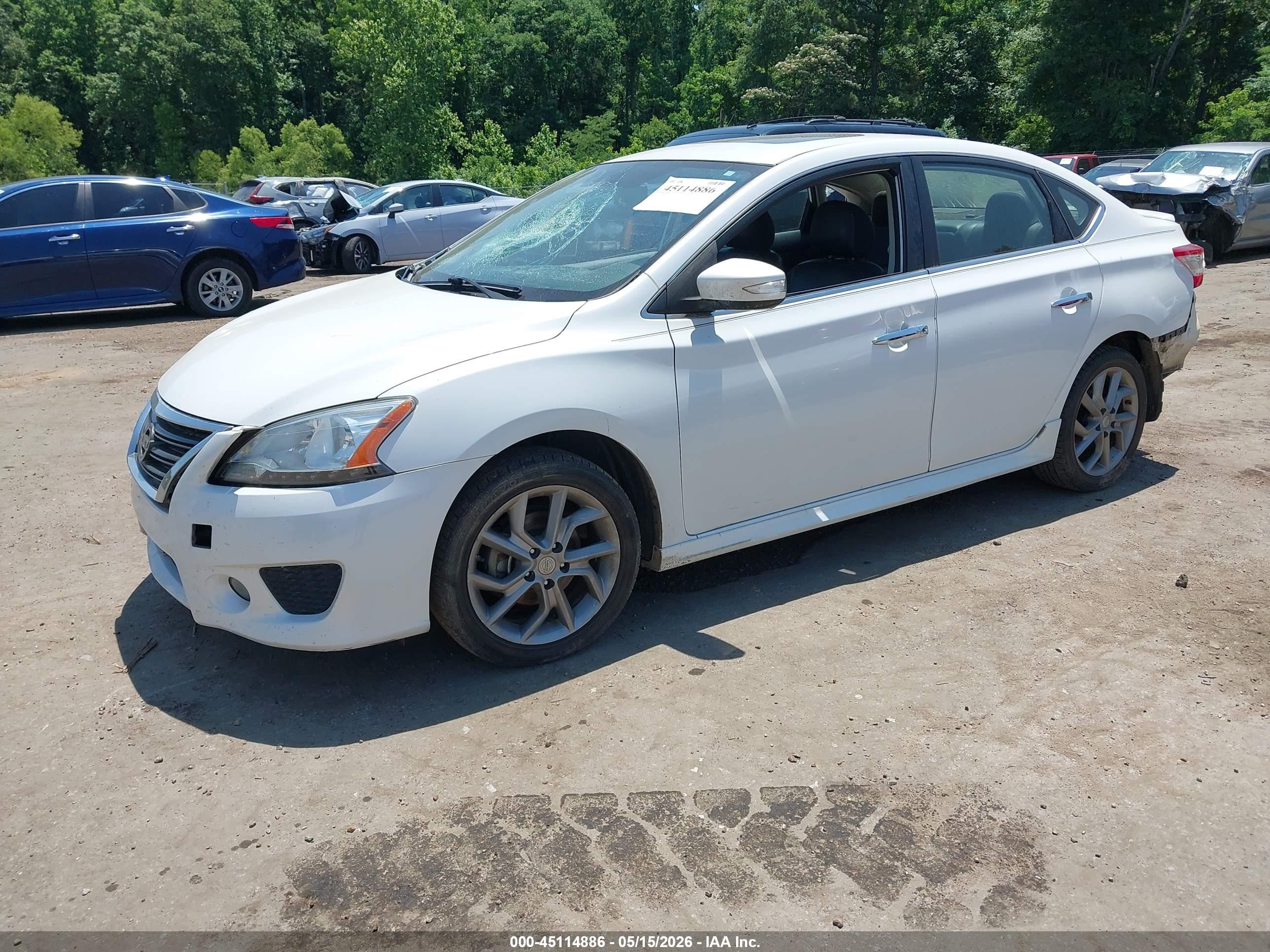 2015 Nissan Sentra Sr White vin: 3N1AB7APXFY337330
