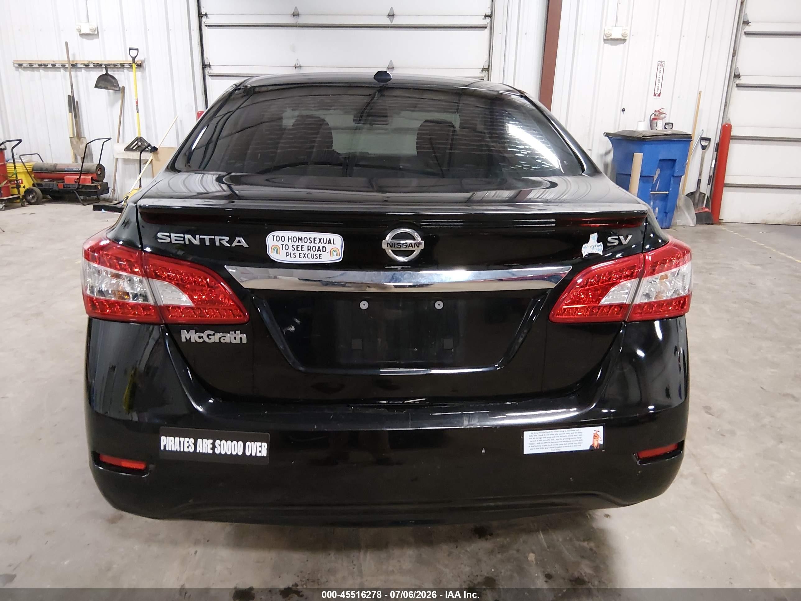 2015 Nissan Sentra Sv Black vin: 3N1AB7APXFY338607