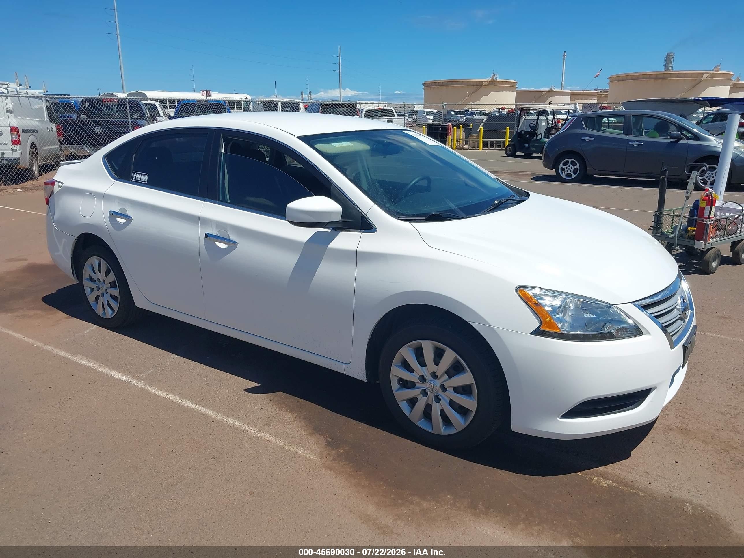 2015 Nissan Sentra Fe+ S White vin: 3N1AB7APXFY343726