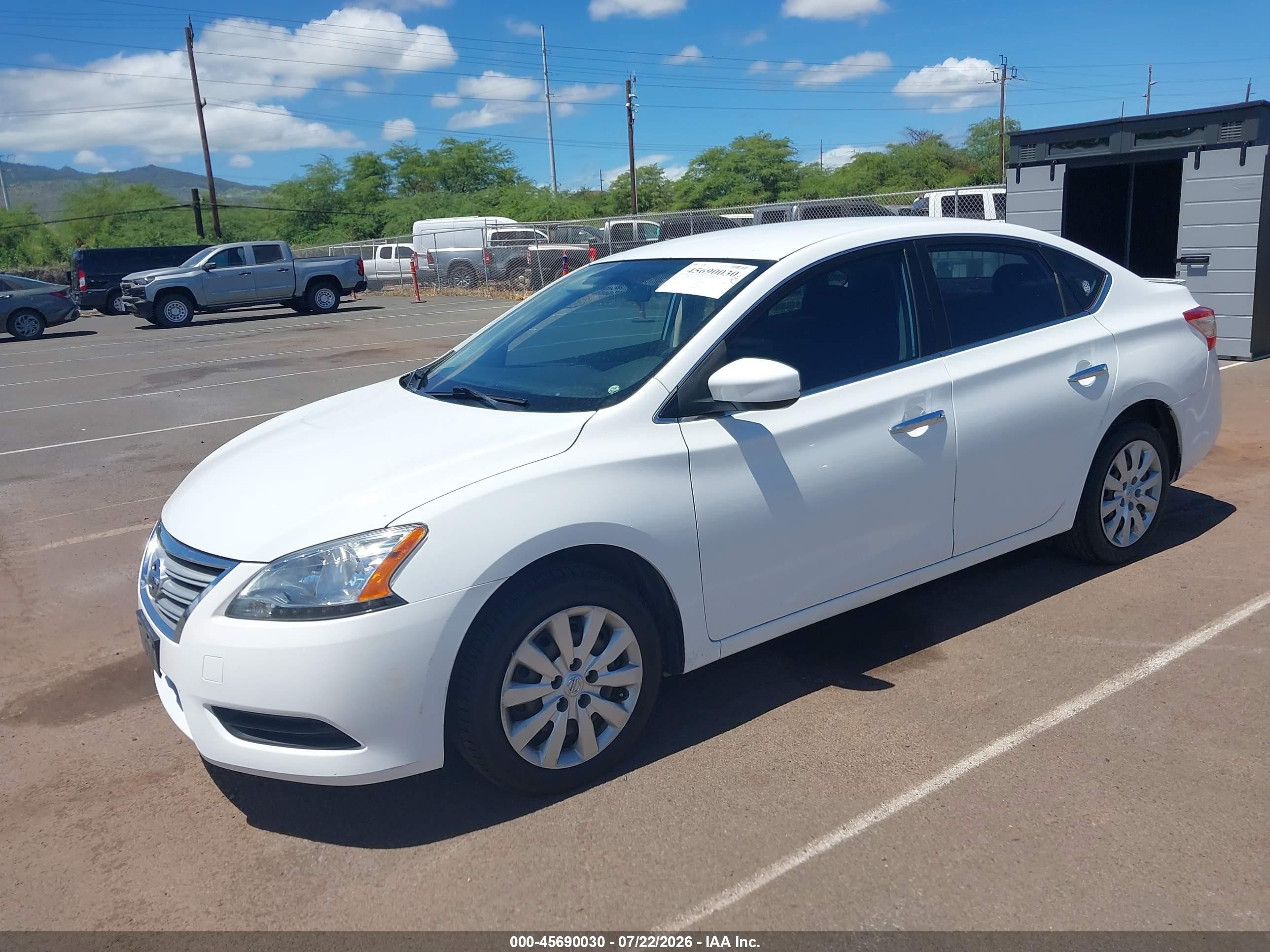 2015 Nissan Sentra Fe+ S White vin: 3N1AB7APXFY343726