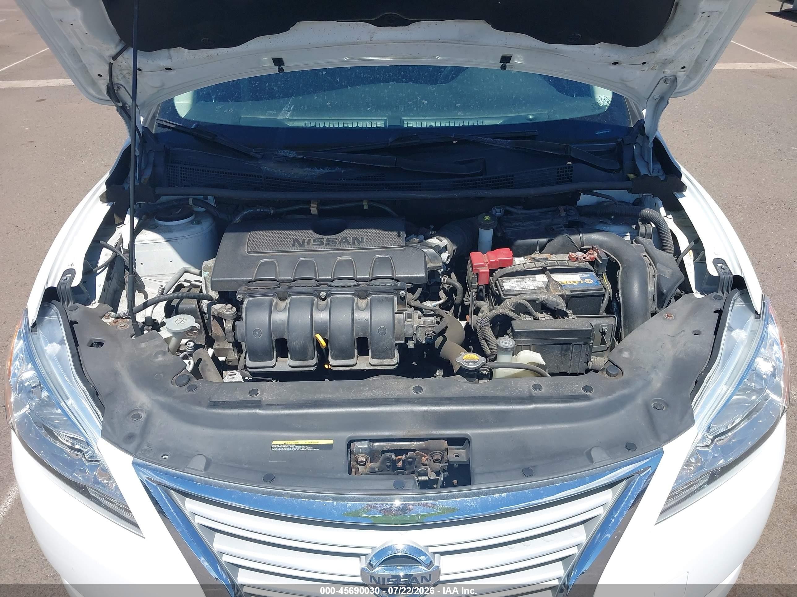 2015 Nissan Sentra Fe+ S White vin: 3N1AB7APXFY343726