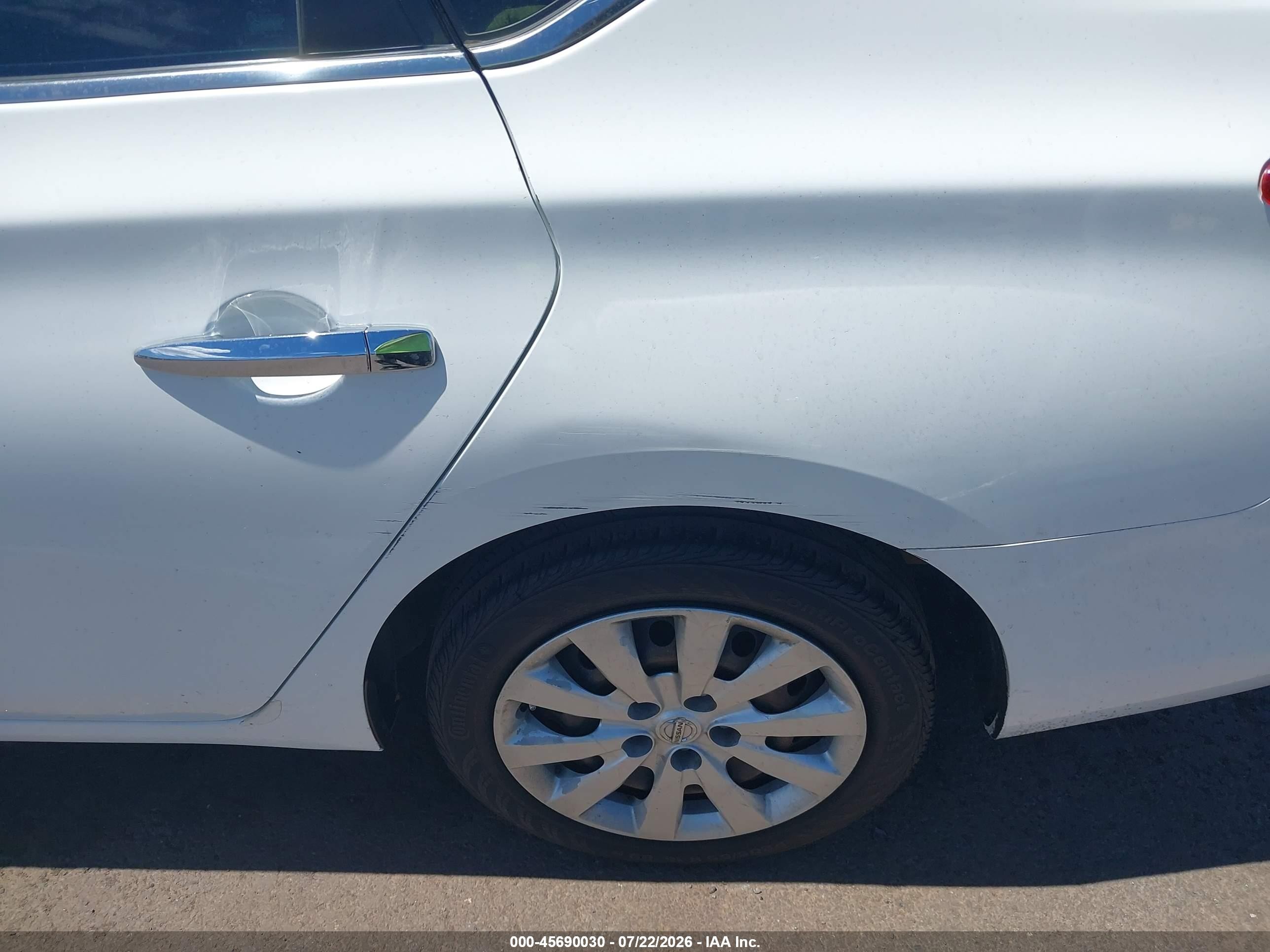 2015 Nissan Sentra Fe+ S White vin: 3N1AB7APXFY343726