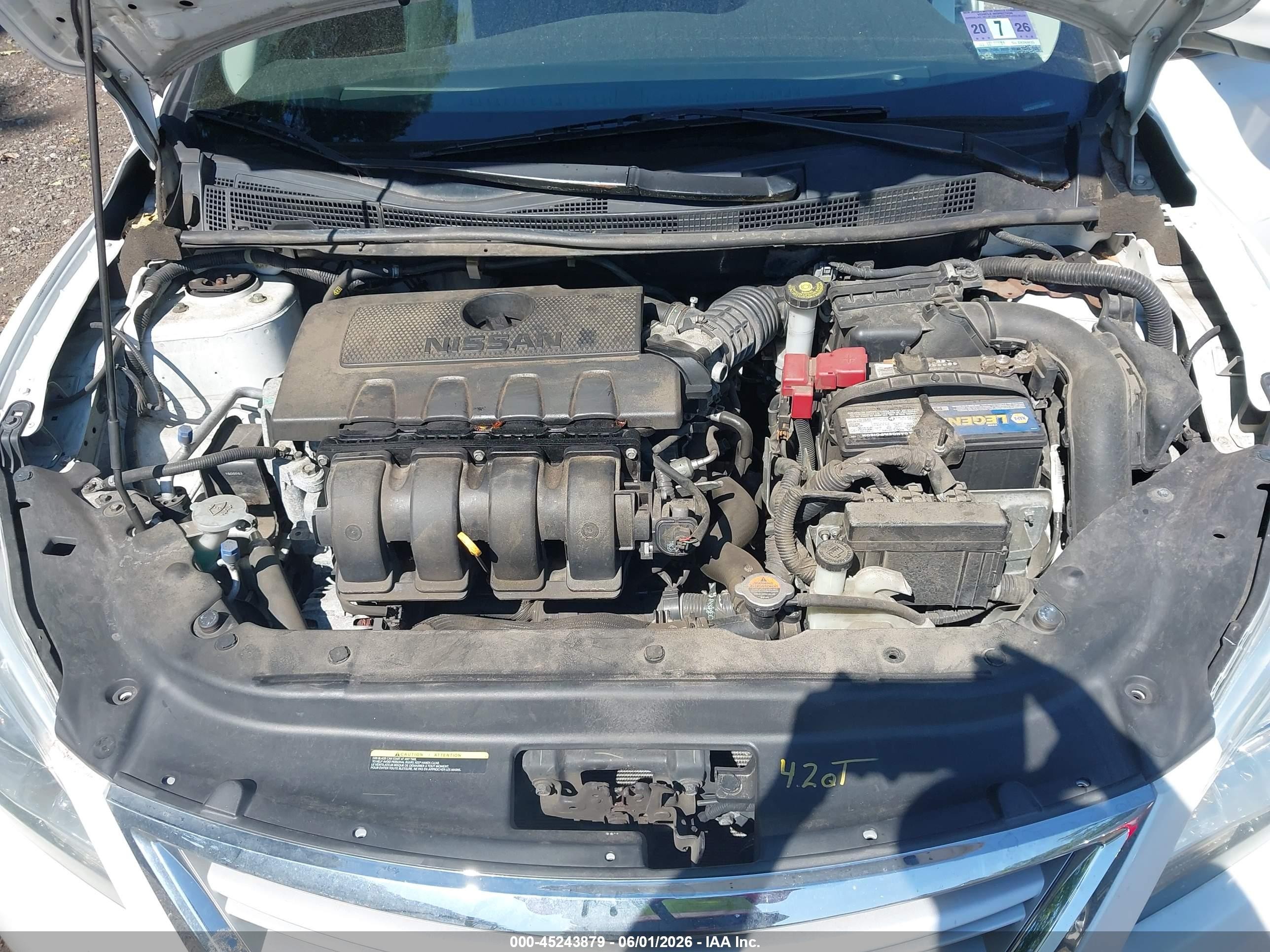 2015 Nissan Sentra Sv White vin: 3N1AB7APXFY349736
