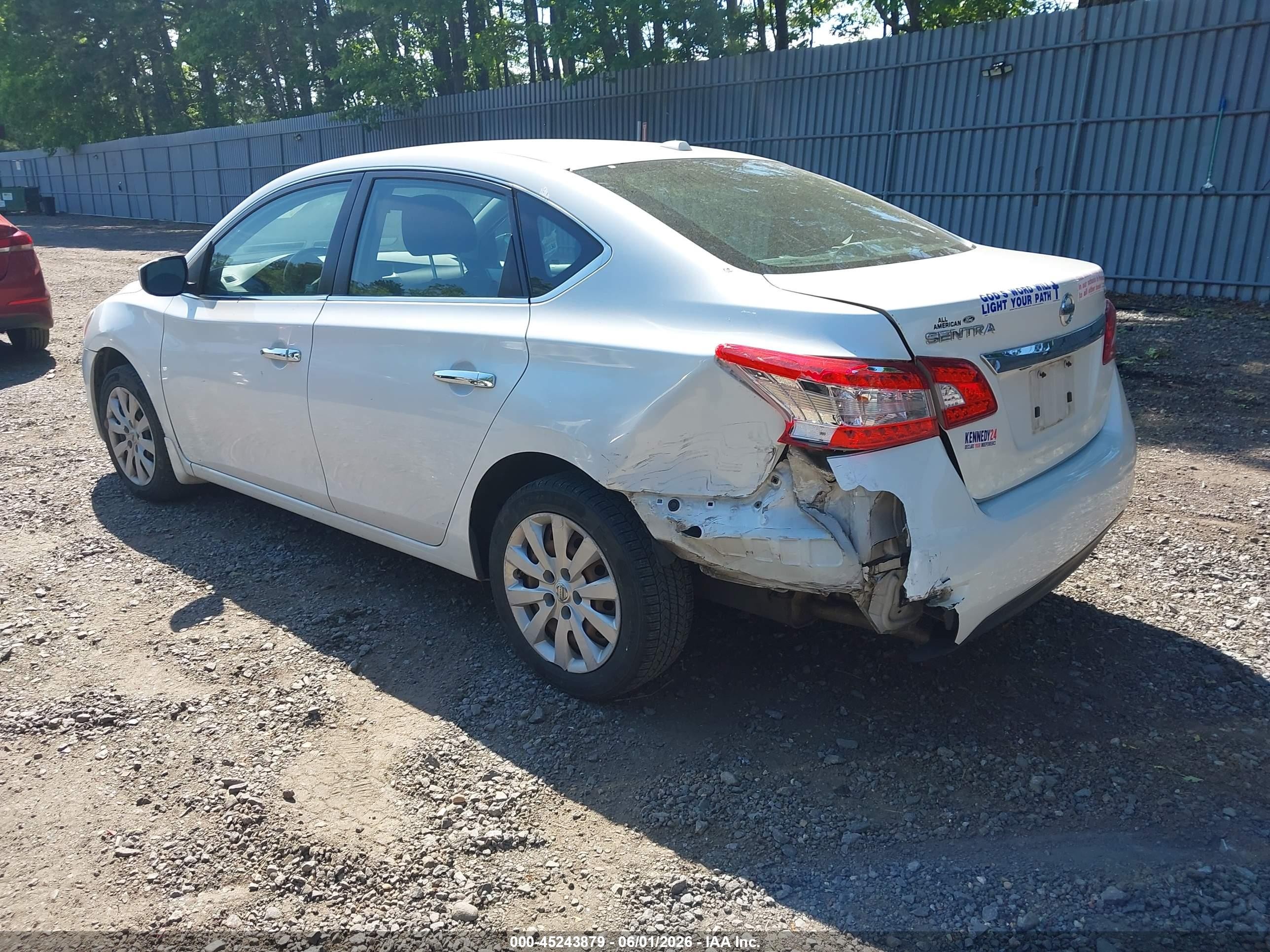 2015 Nissan Sentra Sv White vin: 3N1AB7APXFY349736