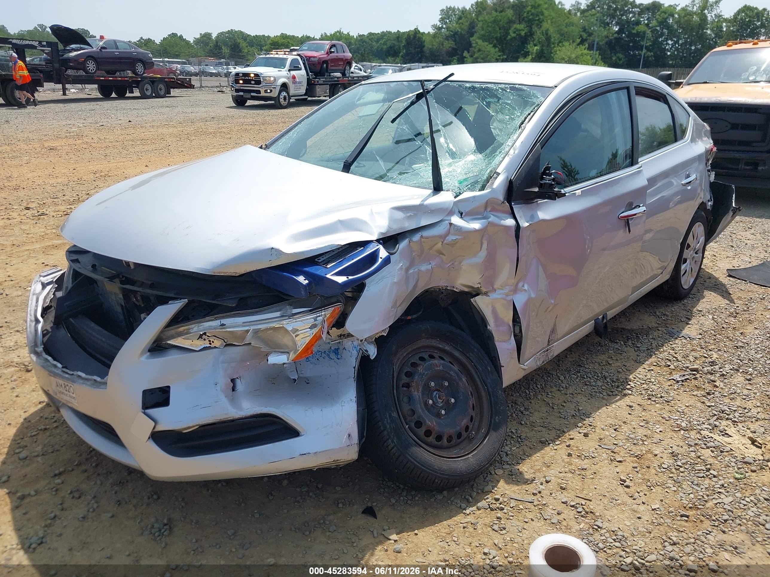 2015 Nissan Sentra Sv Silver vin: 3N1AB7APXFY352197