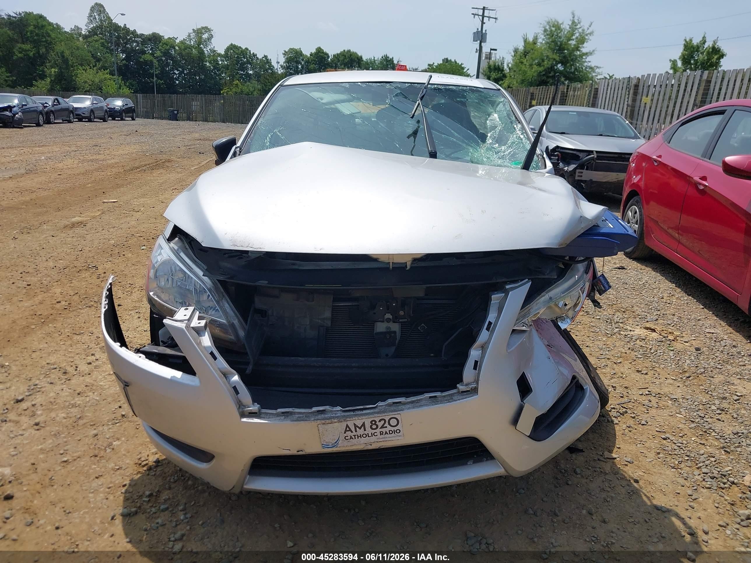 2015 Nissan Sentra Sv Silver vin: 3N1AB7APXFY352197