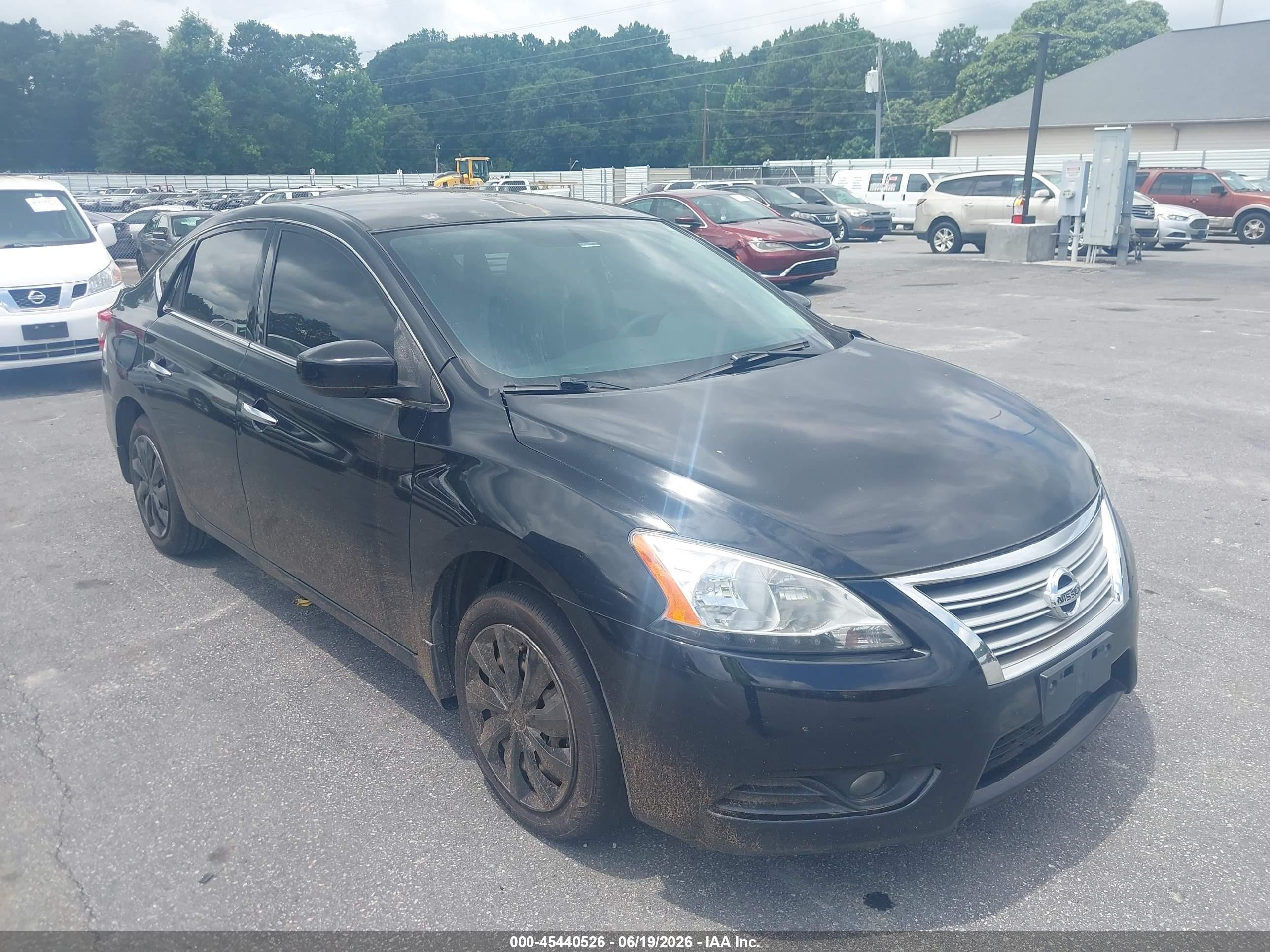 2015 Nissan Sentra S Black vin: 3N1AB7APXFY365595