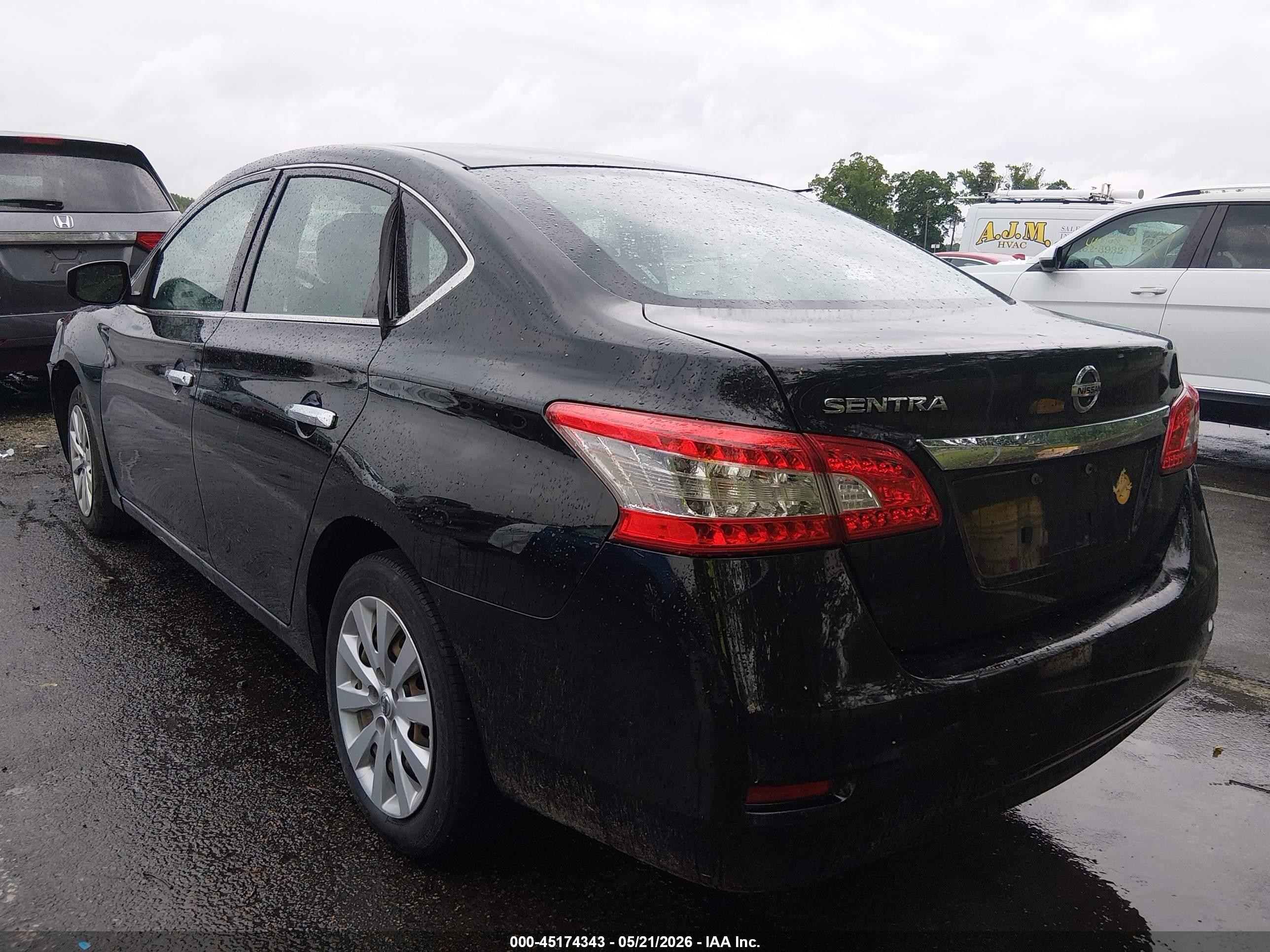 2015 Nissan Sentra S Black vin: 3N1AB7APXFY368917