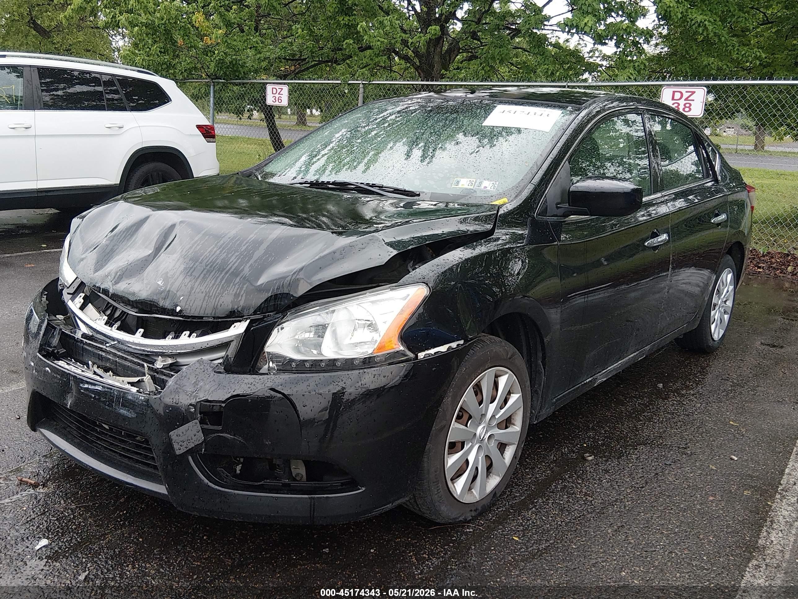 2015 Nissan Sentra S Black vin: 3N1AB7APXFY368917