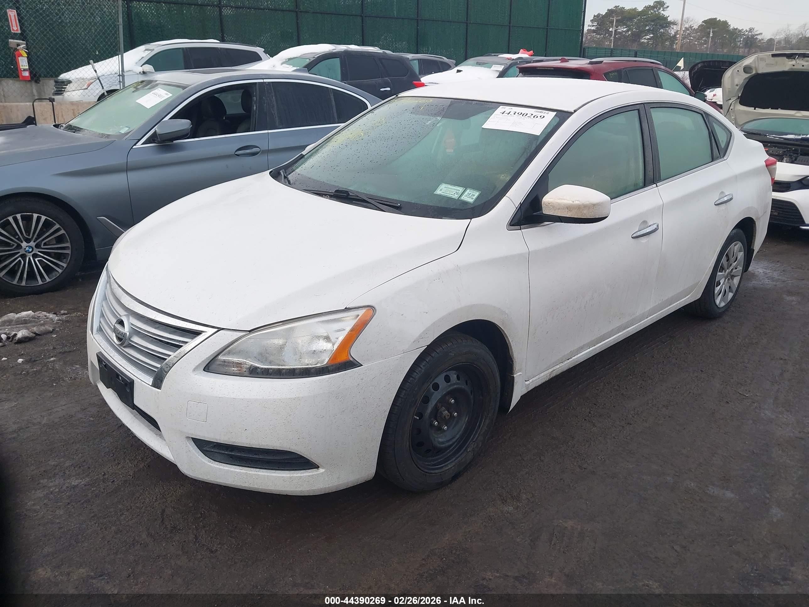 2015 Nissan Sentra Sv White vin: 3N1AB7APXFY373339