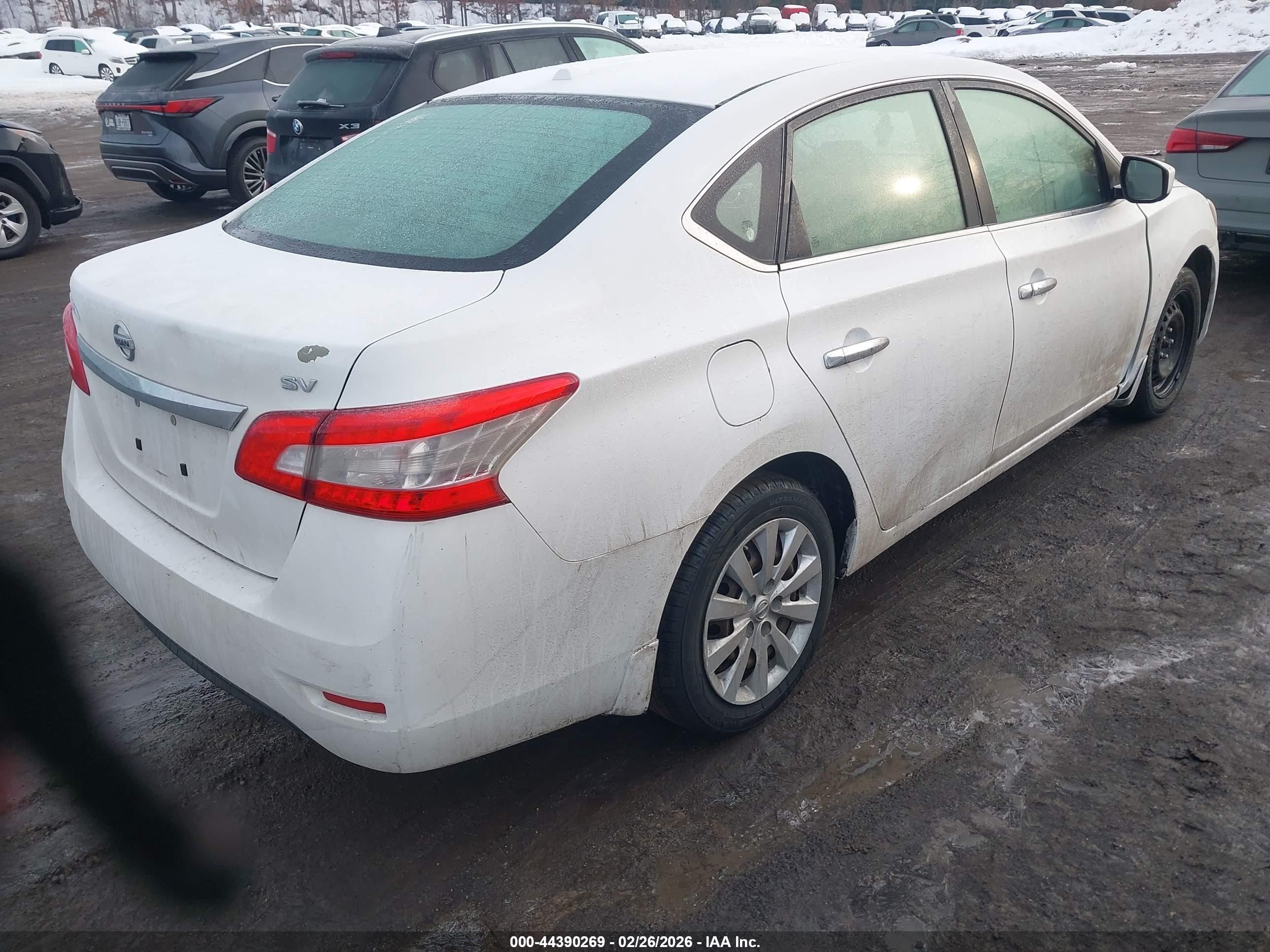 2015 Nissan Sentra Sv White vin: 3N1AB7APXFY373339