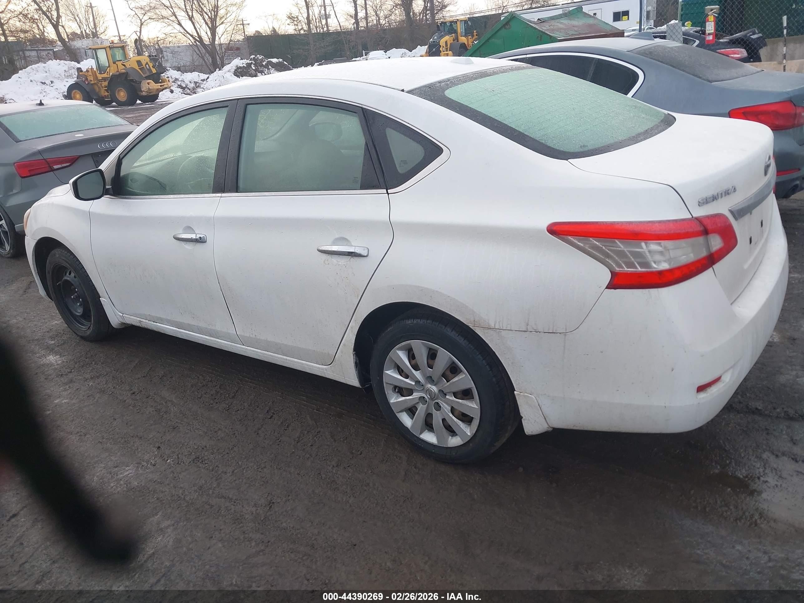 2015 Nissan Sentra Sv White vin: 3N1AB7APXFY373339