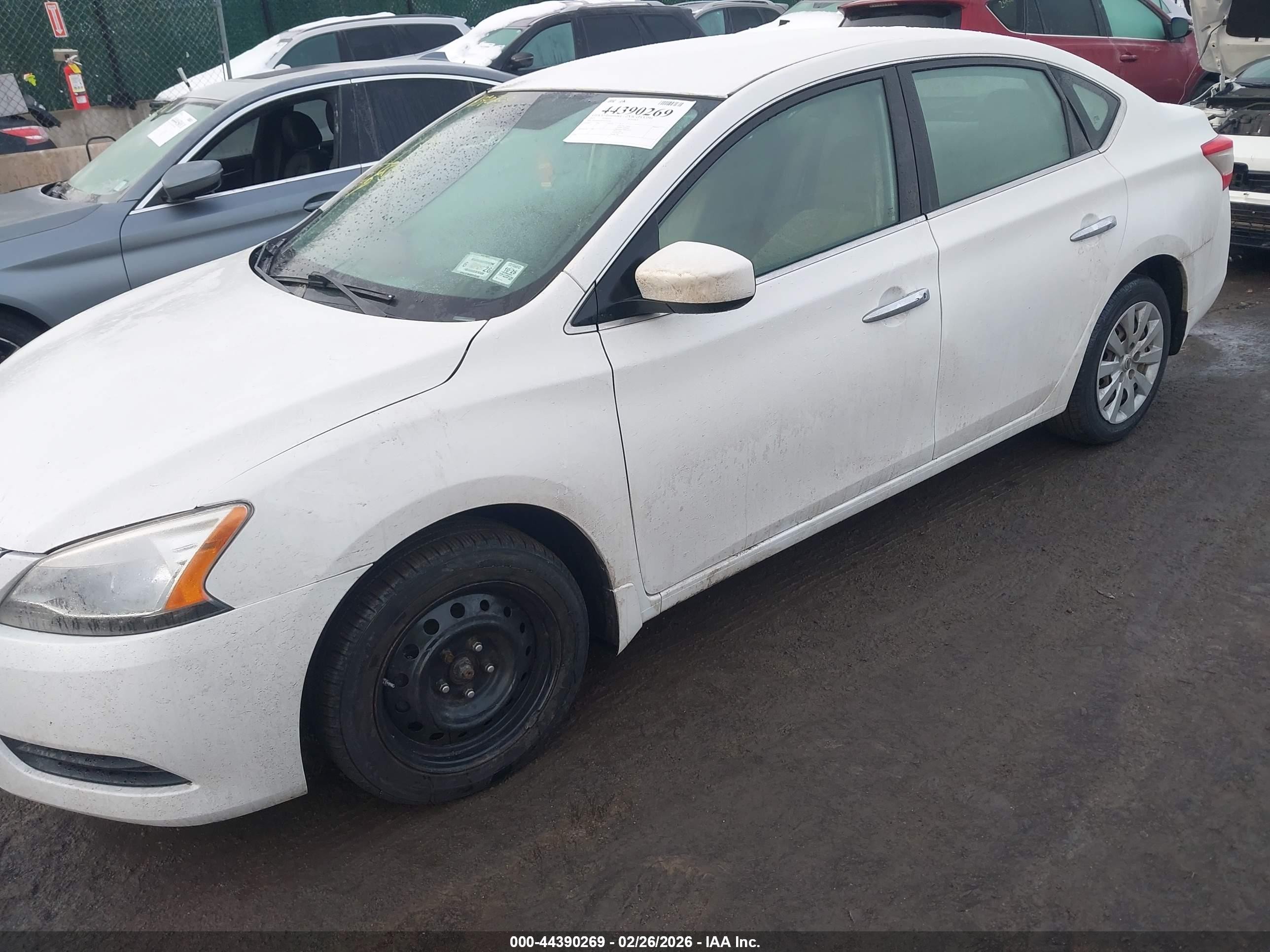 2015 Nissan Sentra Sv White vin: 3N1AB7APXFY373339