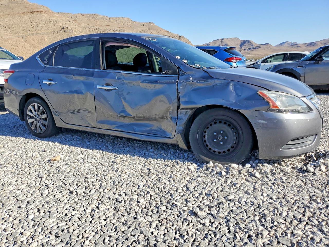 2015 Nissan Sentra S Gray vin: 3N1AB7APXFY373552
