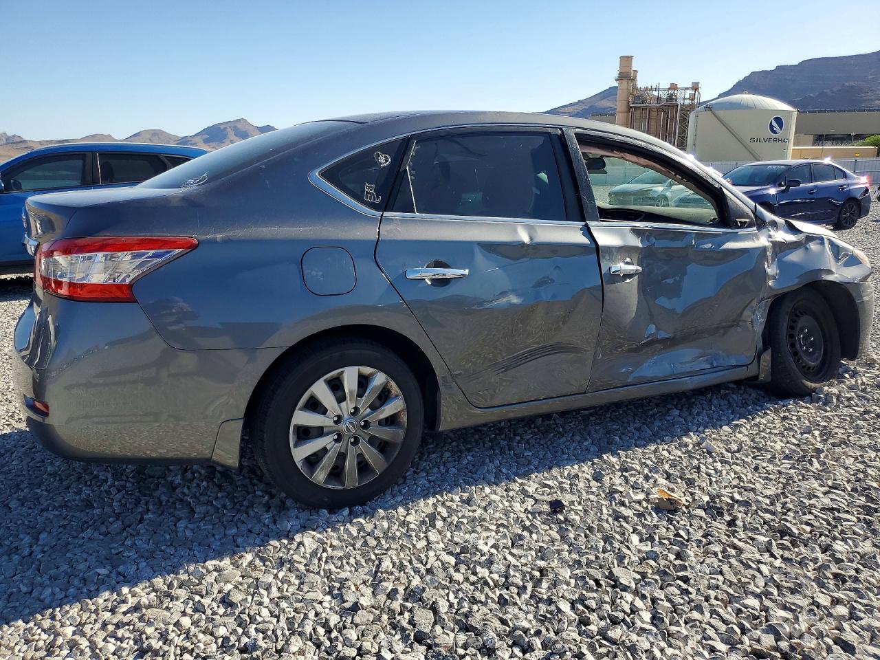 2015 Nissan Sentra S Gray vin: 3N1AB7APXFY373552