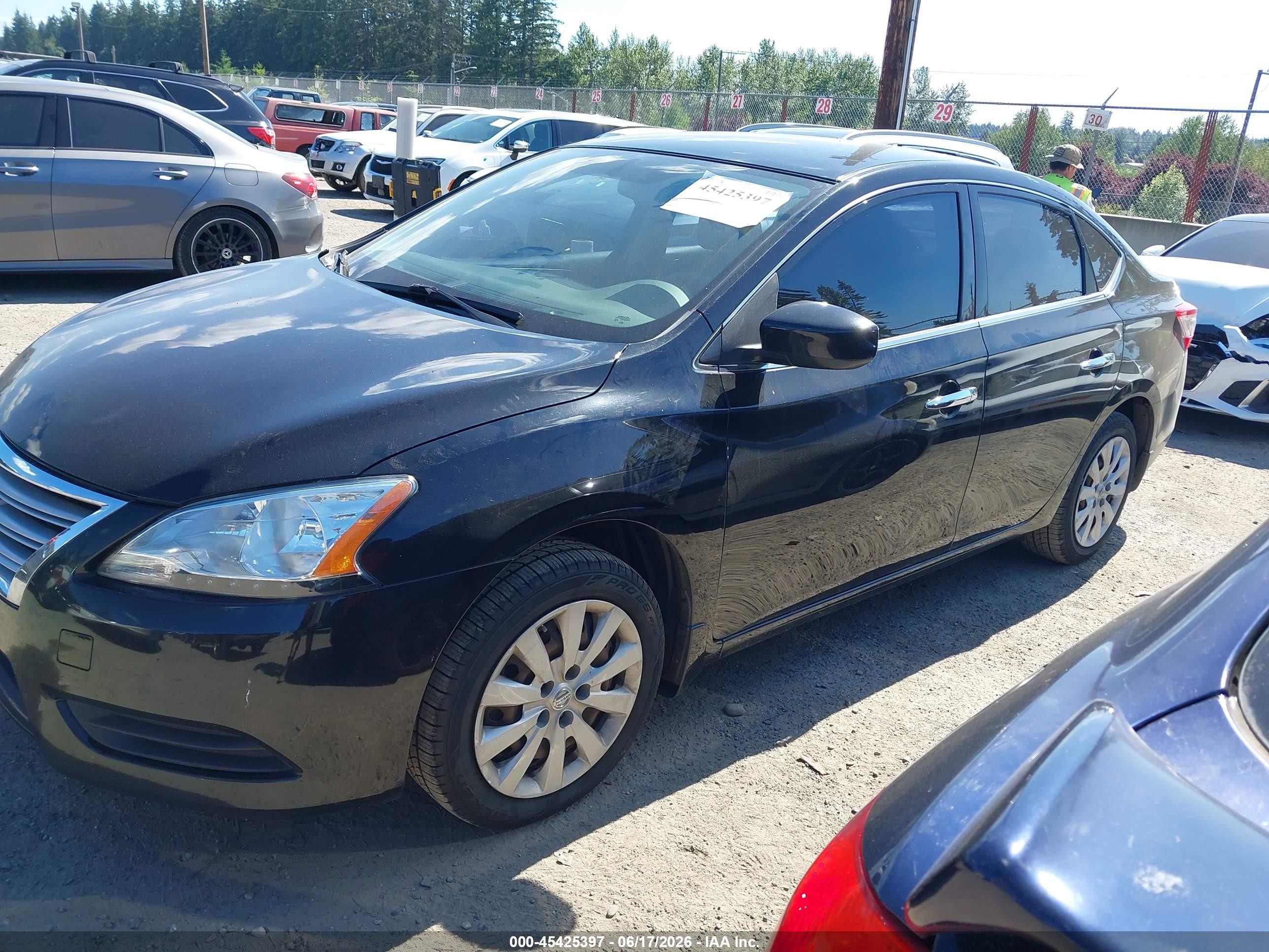 2015 Nissan Sentra S Black vin: 3N1AB7APXFY375589