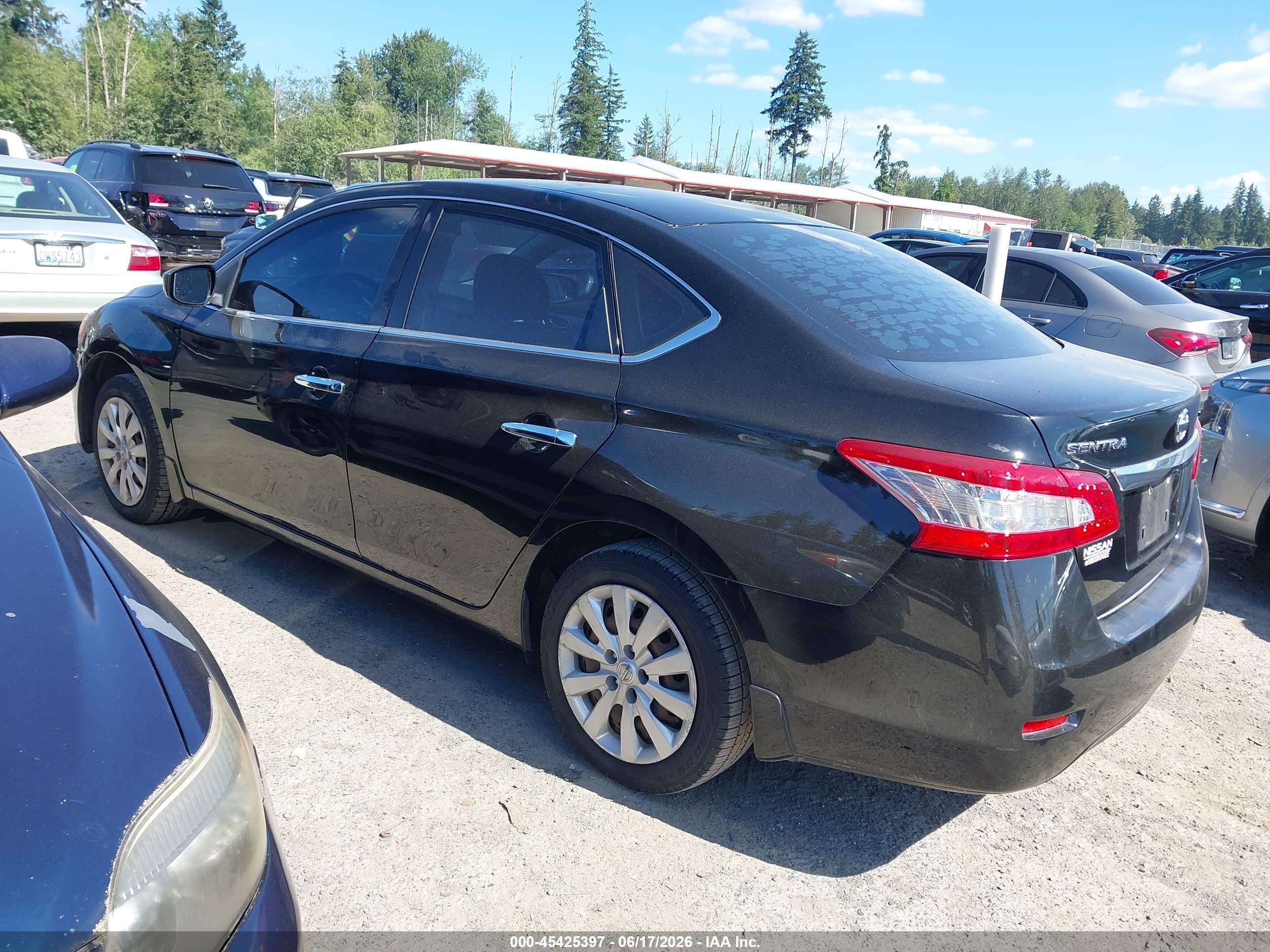 2015 Nissan Sentra S Black vin: 3N1AB7APXFY375589