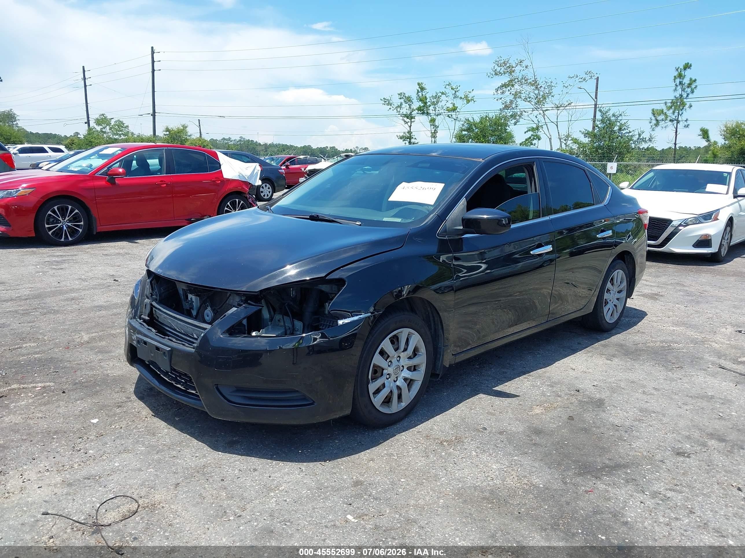 2015 Nissan Sentra S Черный vin: 3N1AB7APXFY377732