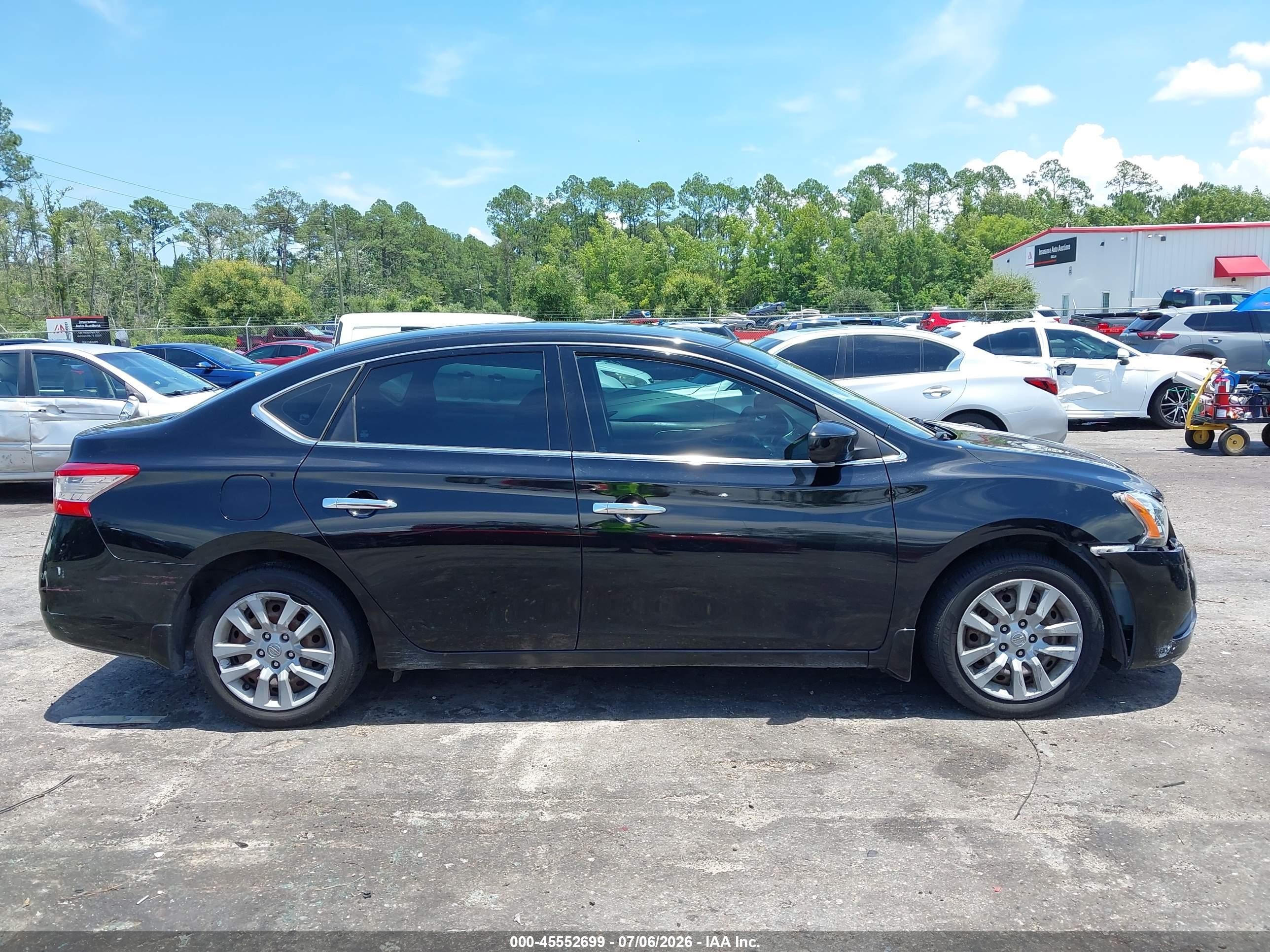 2015 Nissan Sentra S Черный vin: 3N1AB7APXFY377732