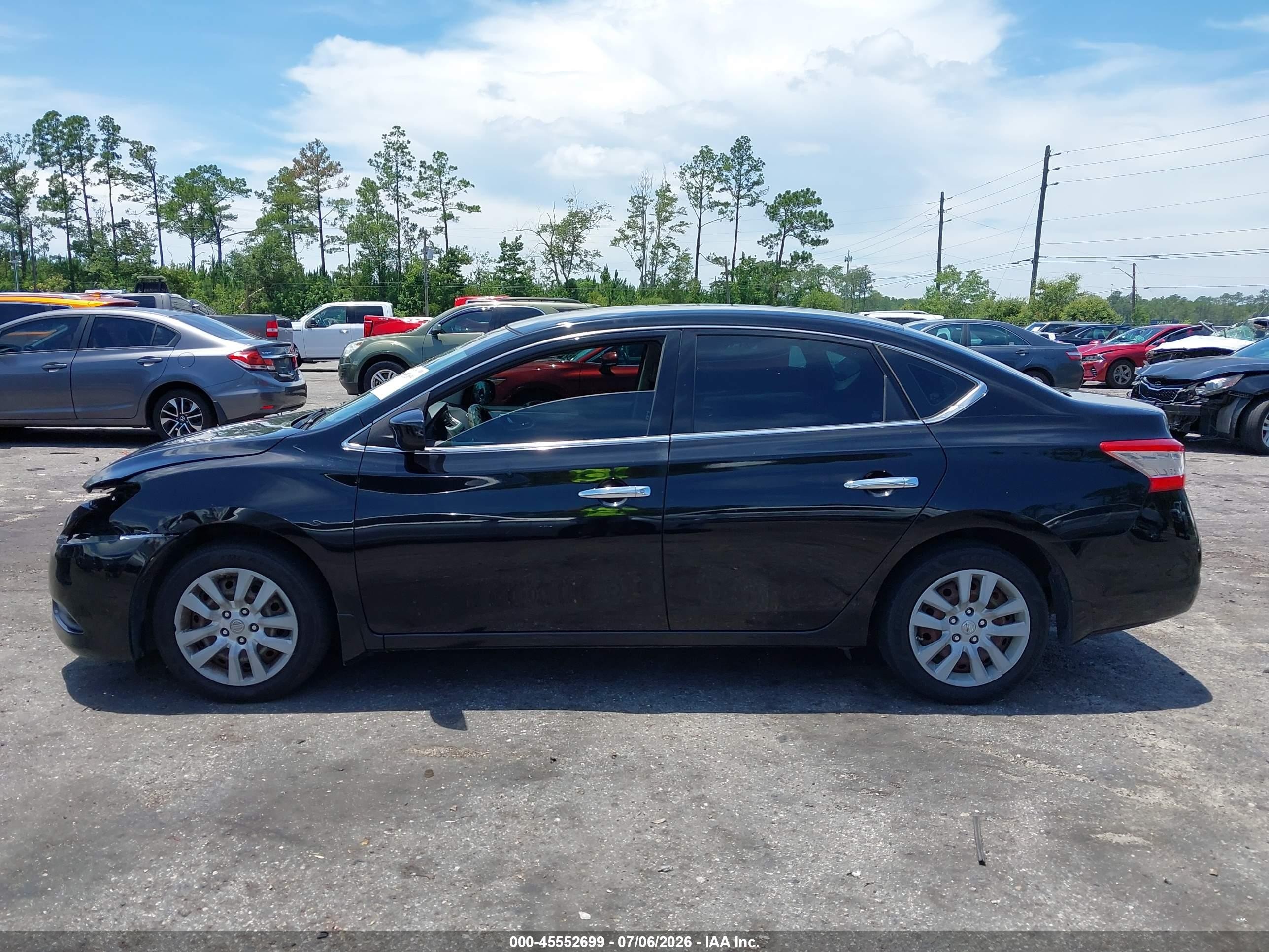 2015 Nissan Sentra S Черный vin: 3N1AB7APXFY377732