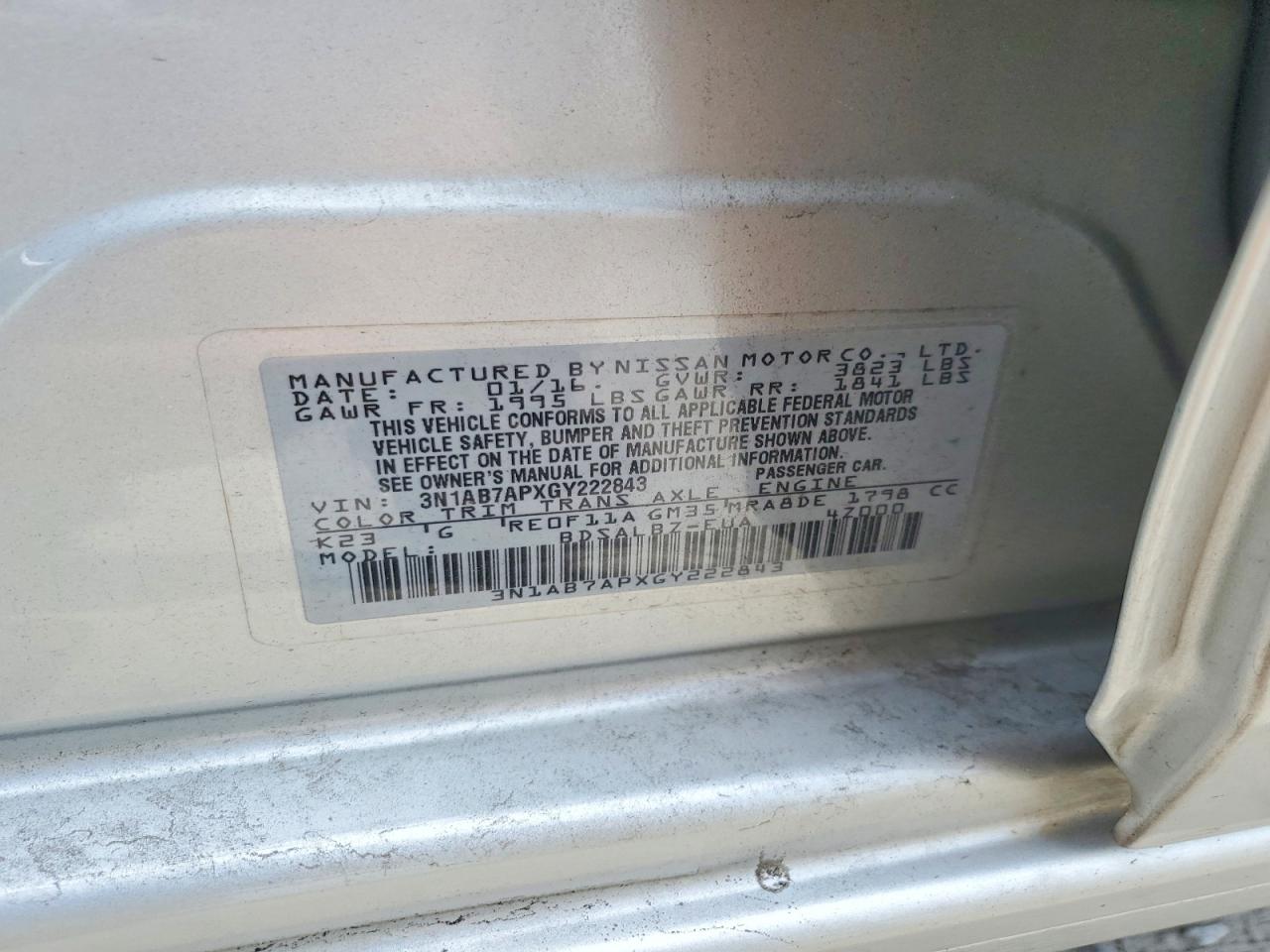 2016 Nissan Sentra S Silver vin: 3N1AB7APXGY222843