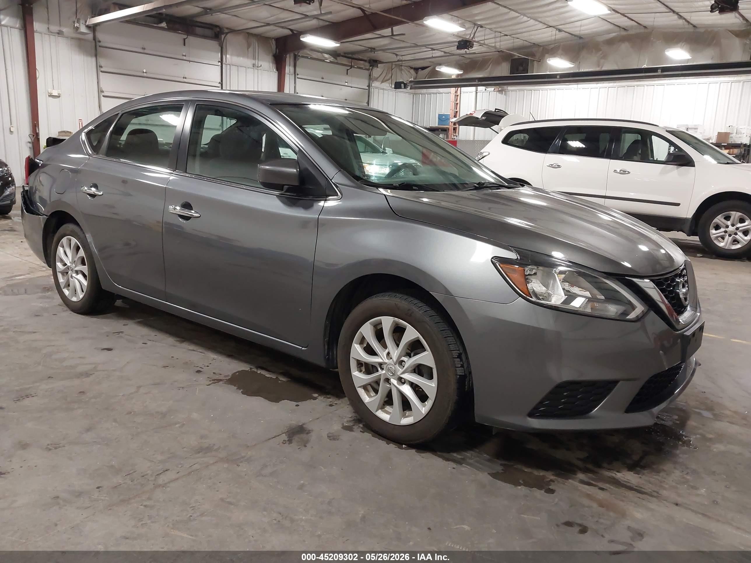 2018 Nissan Sentra Sv Серый vin: 3N1AB7APXJL618128