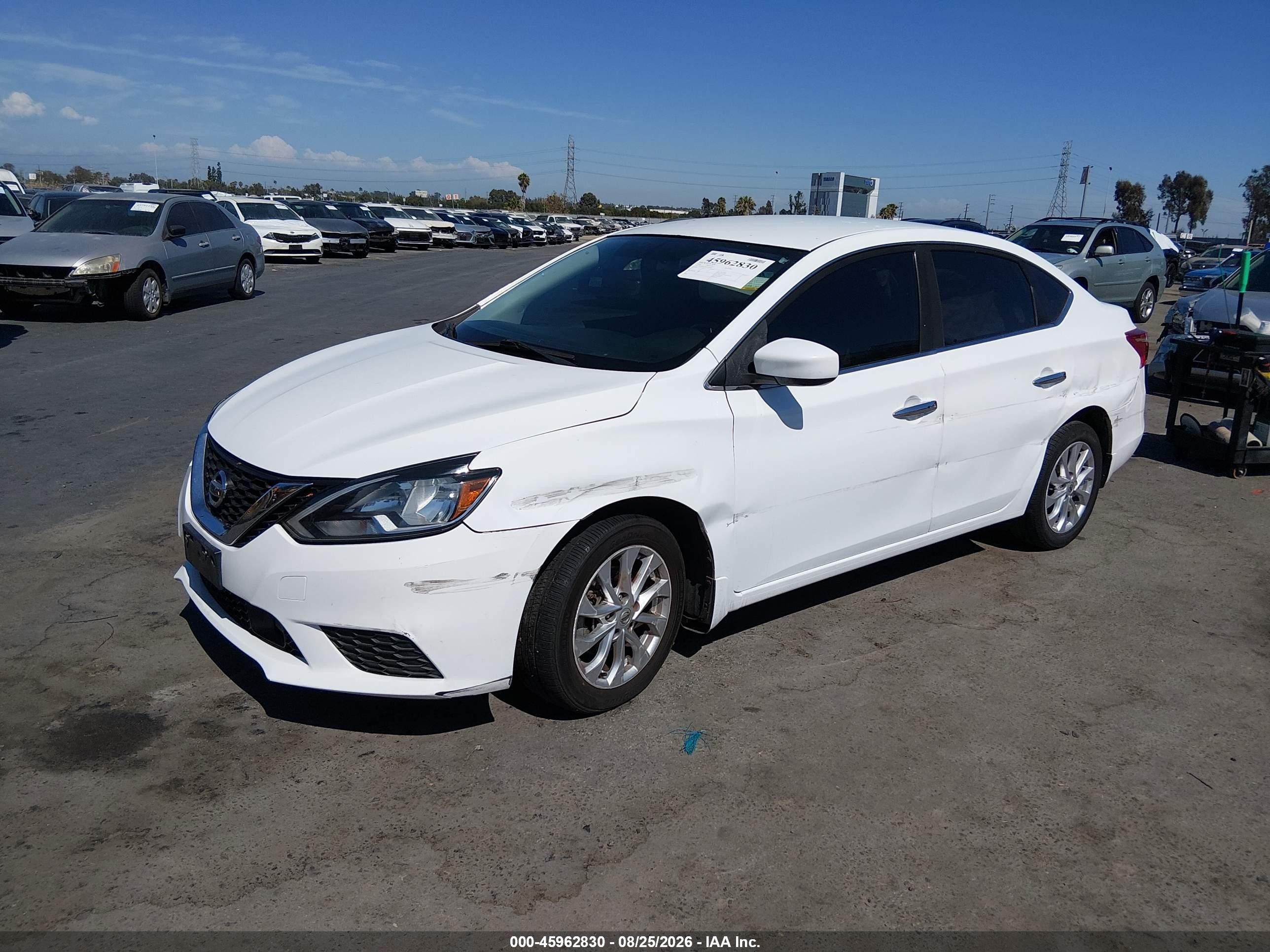 2018 Nissan Sentra Sv White vin: 3N1AB7APXJY259639
