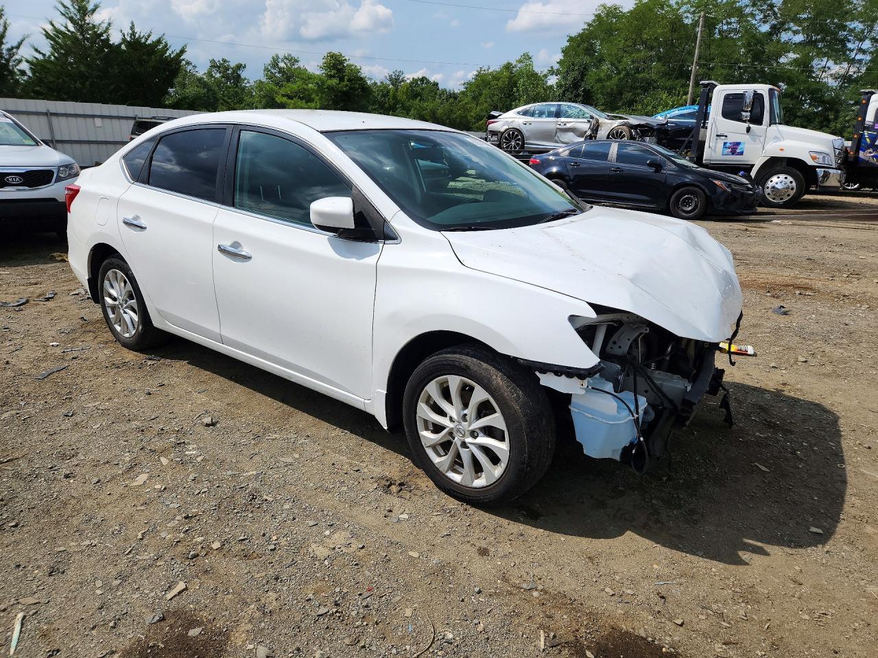 2019 Nissan Sentra Sv White vin: 3N1AB7APXKY239604