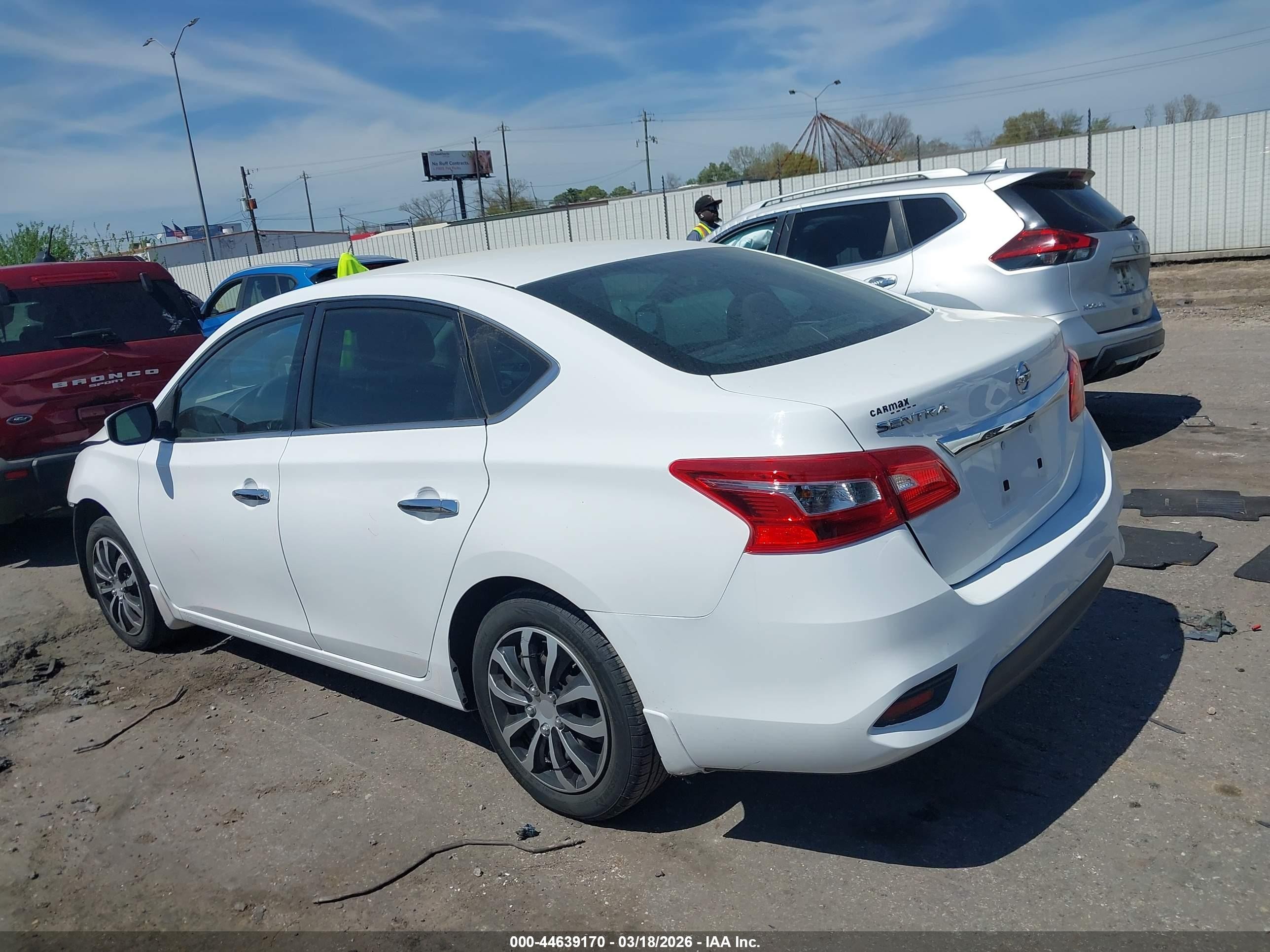 2019 Nissan Sentra S White vin: 3N1AB7APXKY266897