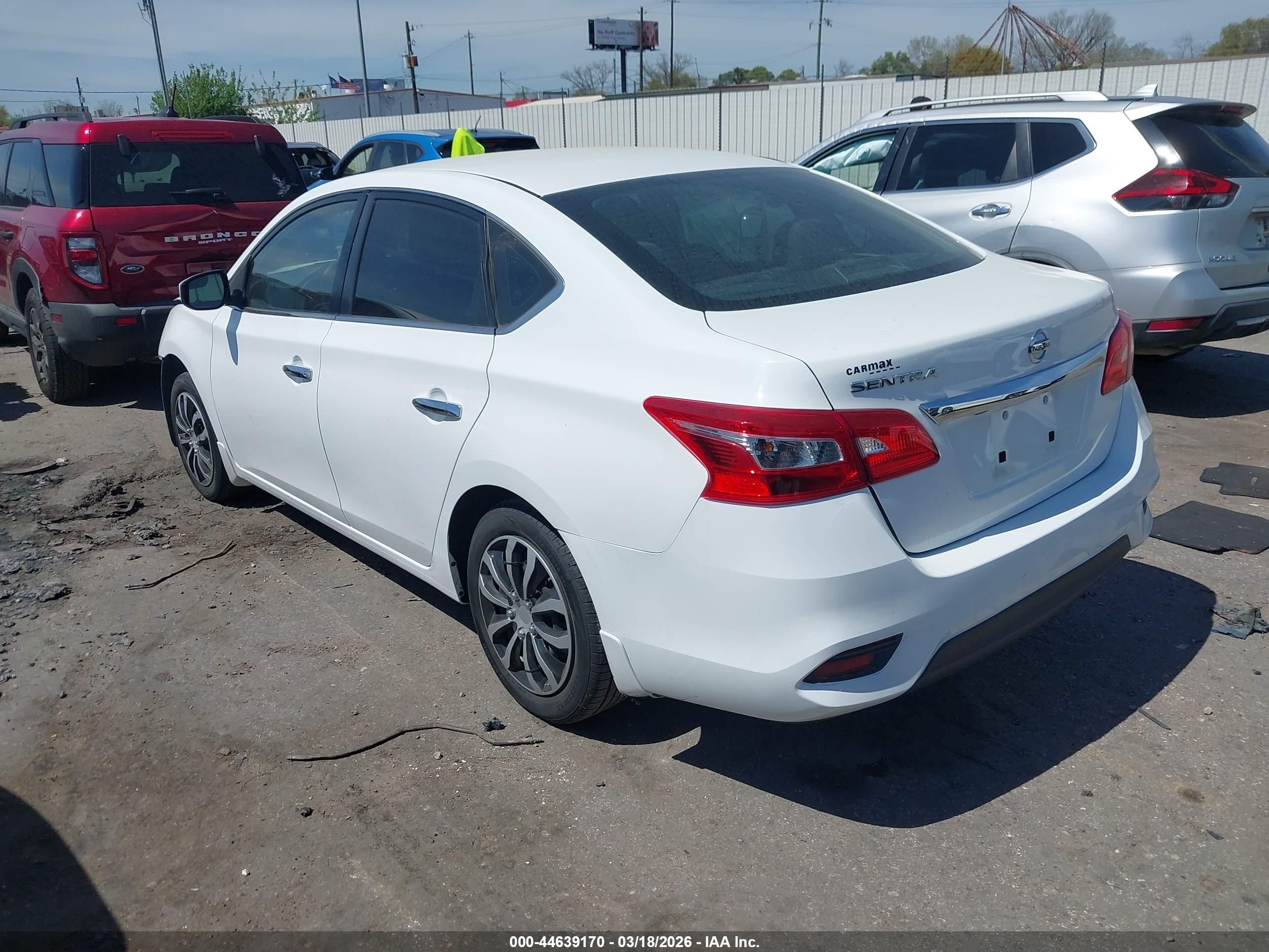 2019 Nissan Sentra S White vin: 3N1AB7APXKY266897