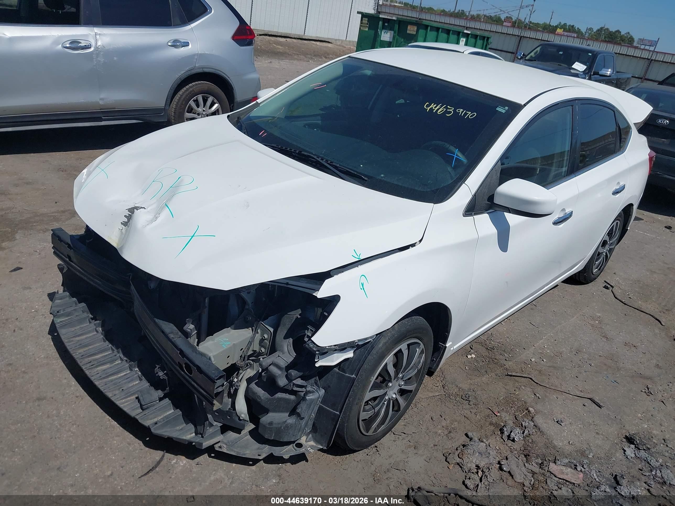 2019 Nissan Sentra S White vin: 3N1AB7APXKY266897