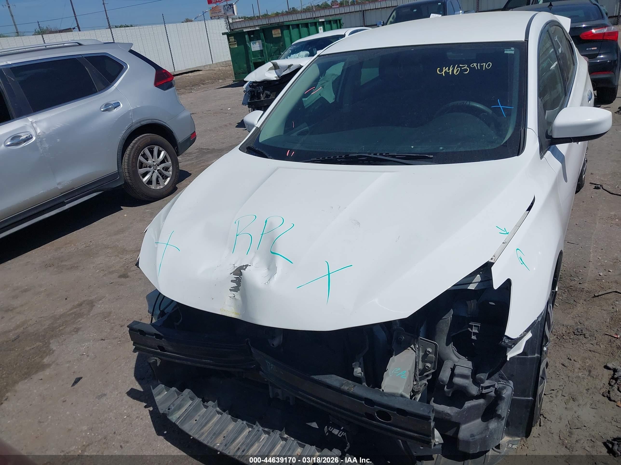 2019 Nissan Sentra S White vin: 3N1AB7APXKY266897