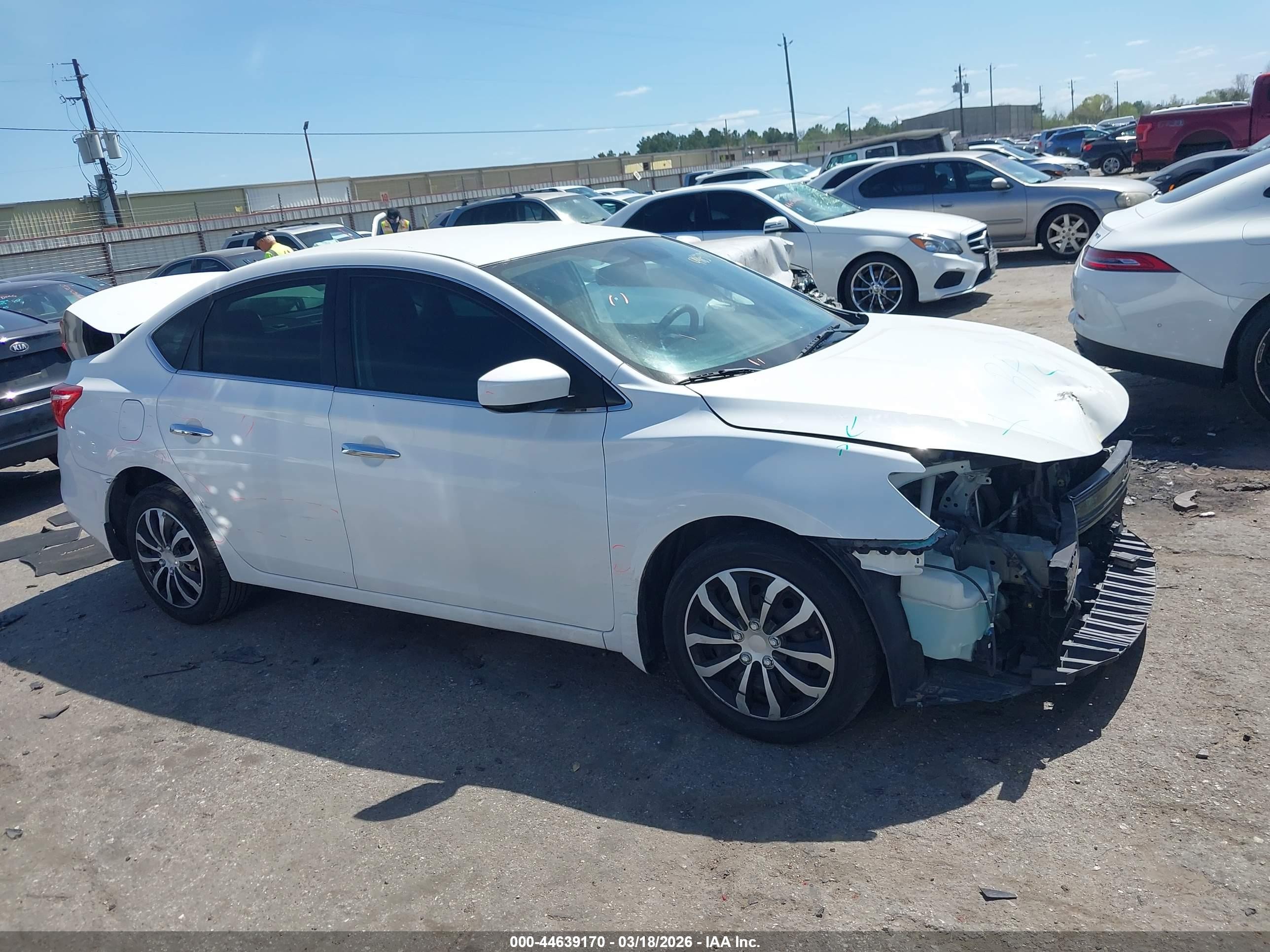 2019 Nissan Sentra S White vin: 3N1AB7APXKY266897