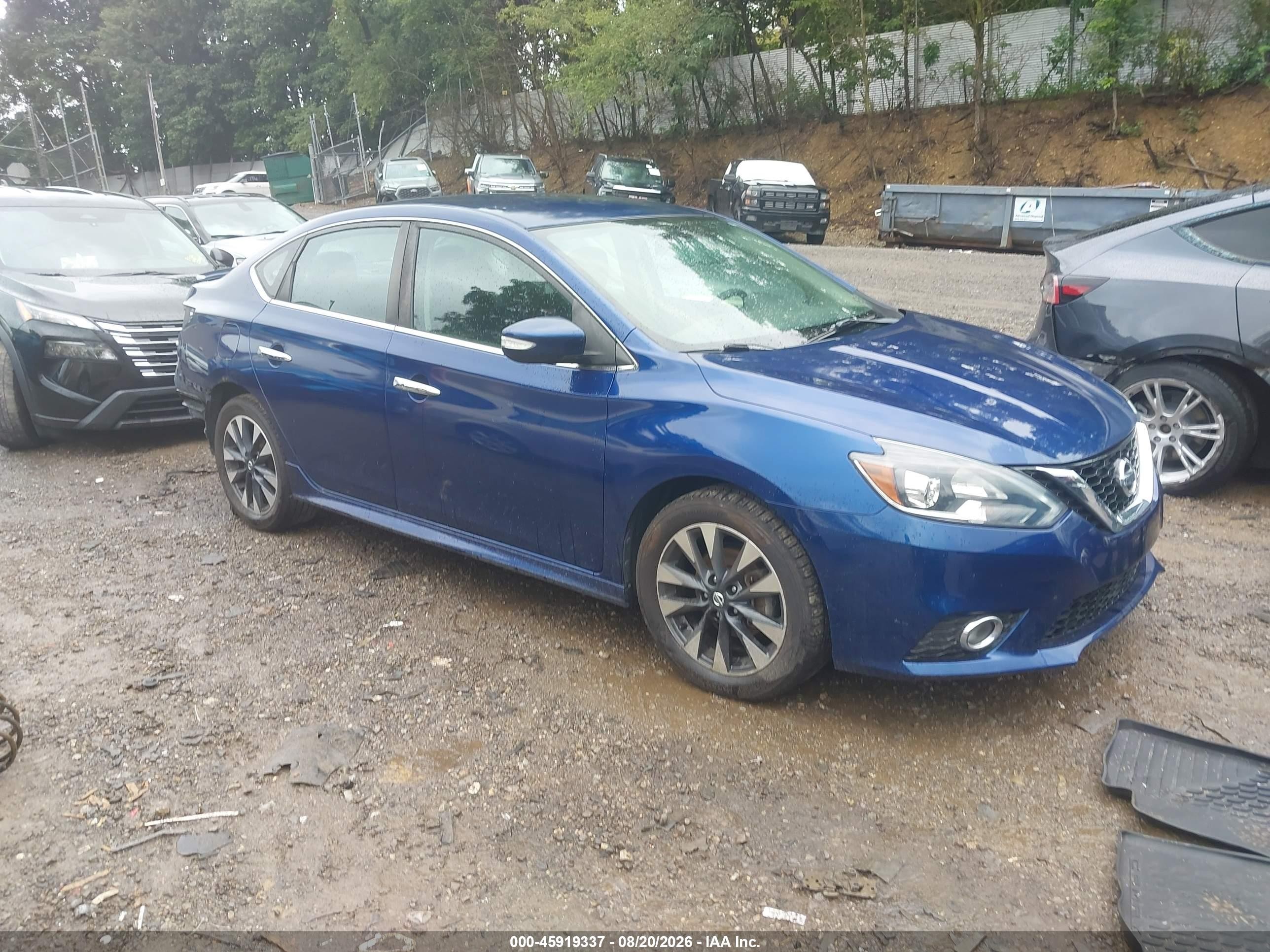 2019 Nissan Sentra Sr Blue vin: 3N1AB7APXKY314169