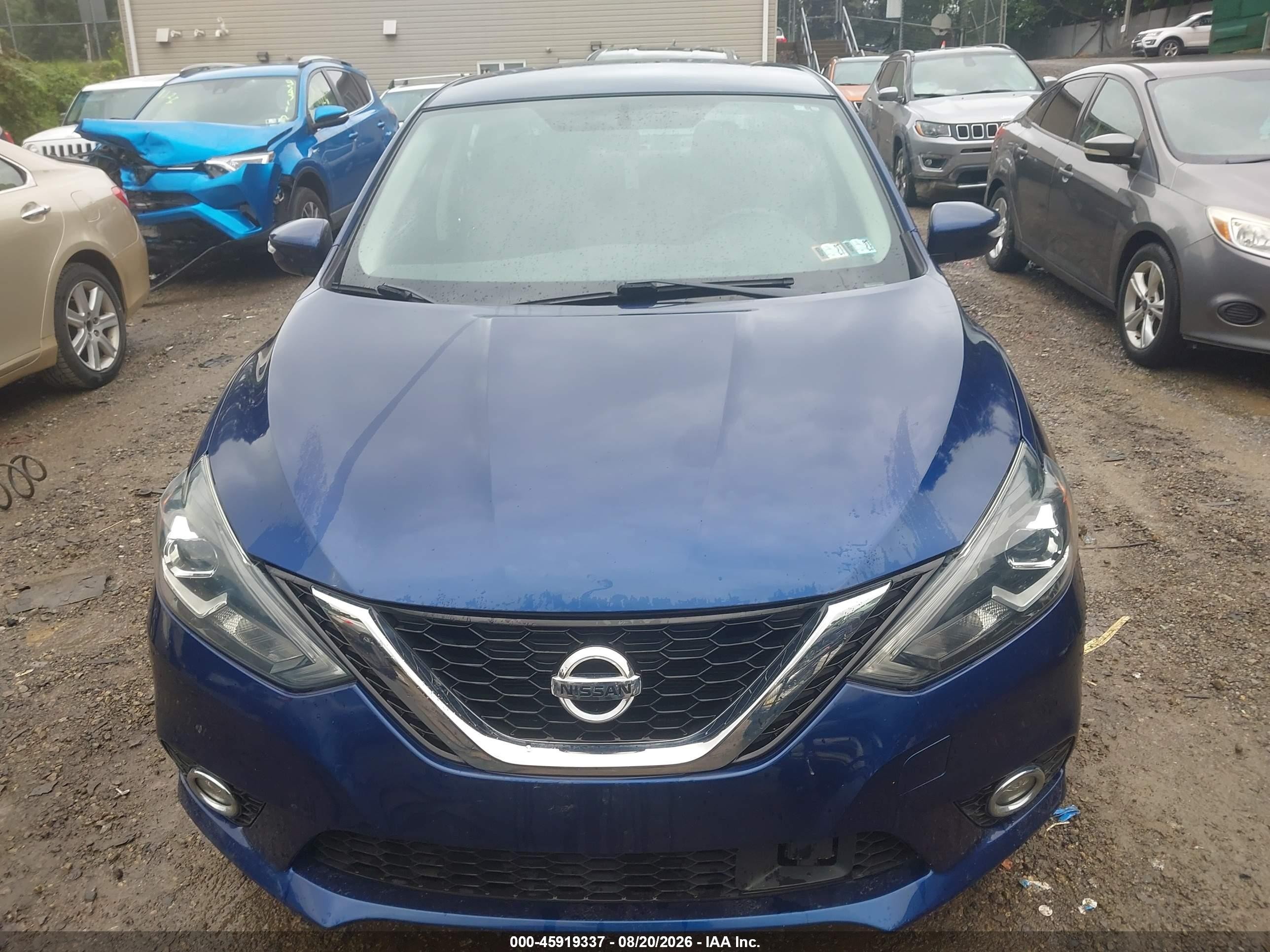 2019 Nissan Sentra Sr Blue vin: 3N1AB7APXKY314169
