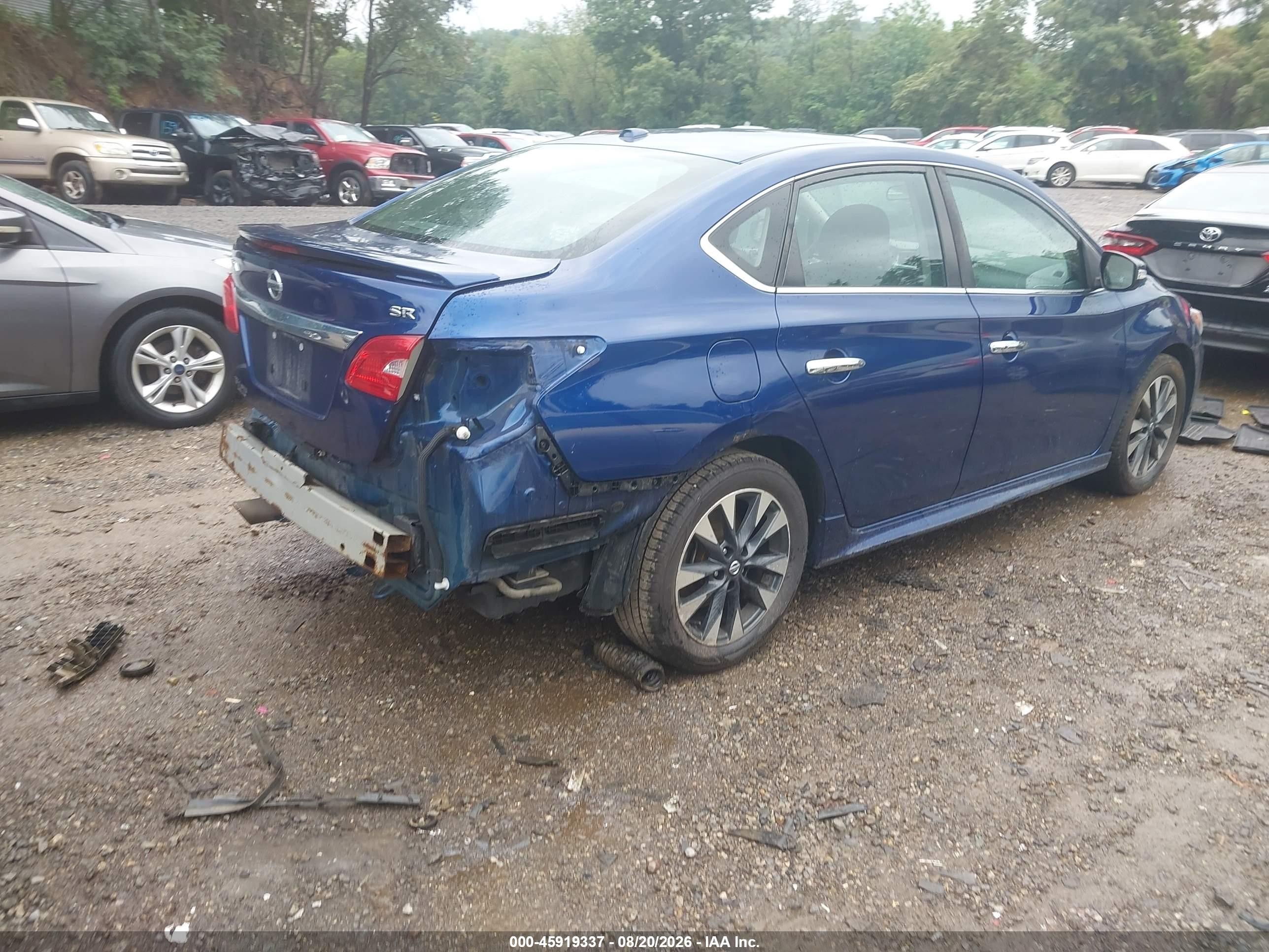2019 Nissan Sentra Sr Blue vin: 3N1AB7APXKY314169