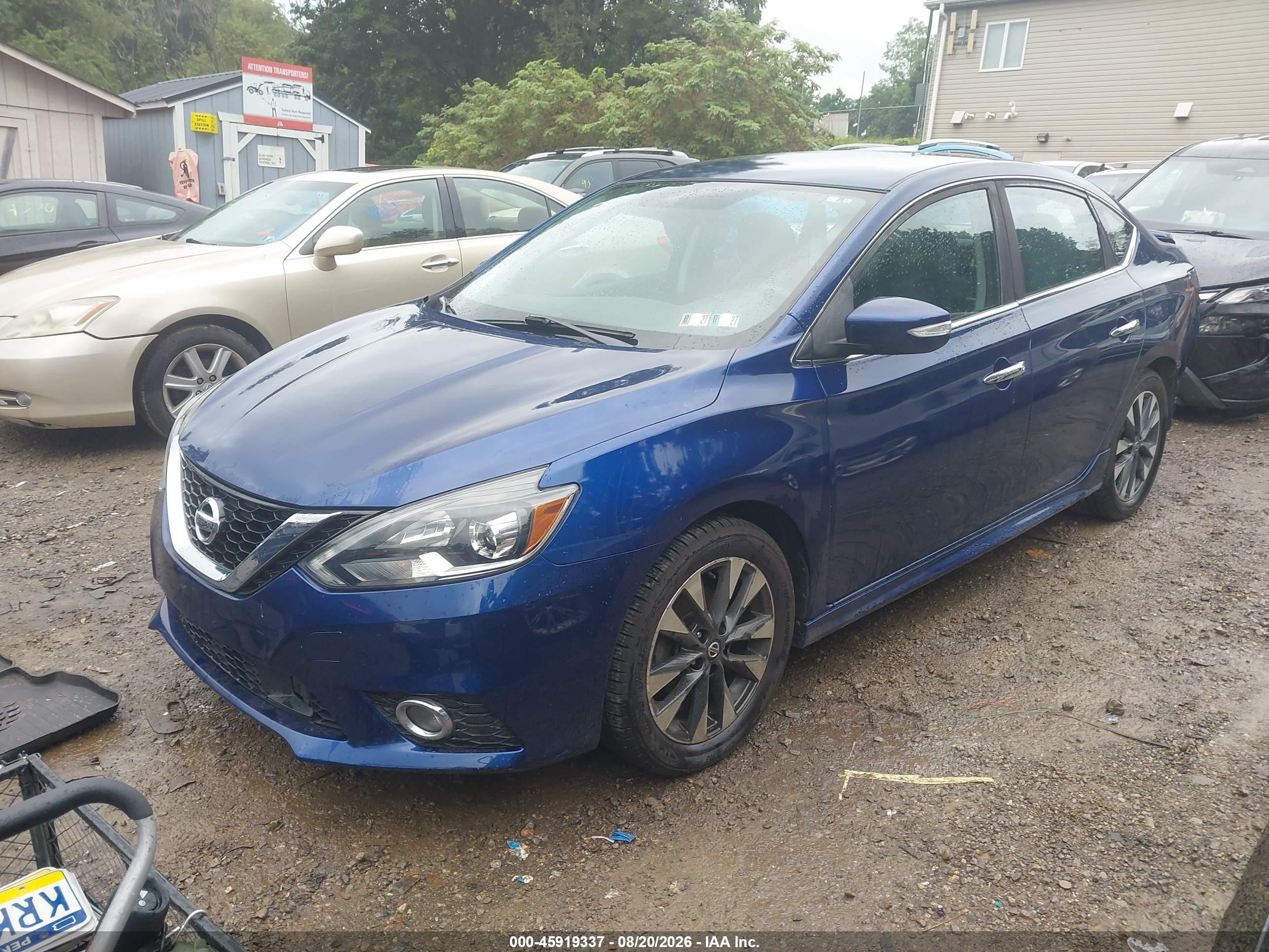 2019 Nissan Sentra Sr Blue vin: 3N1AB7APXKY314169