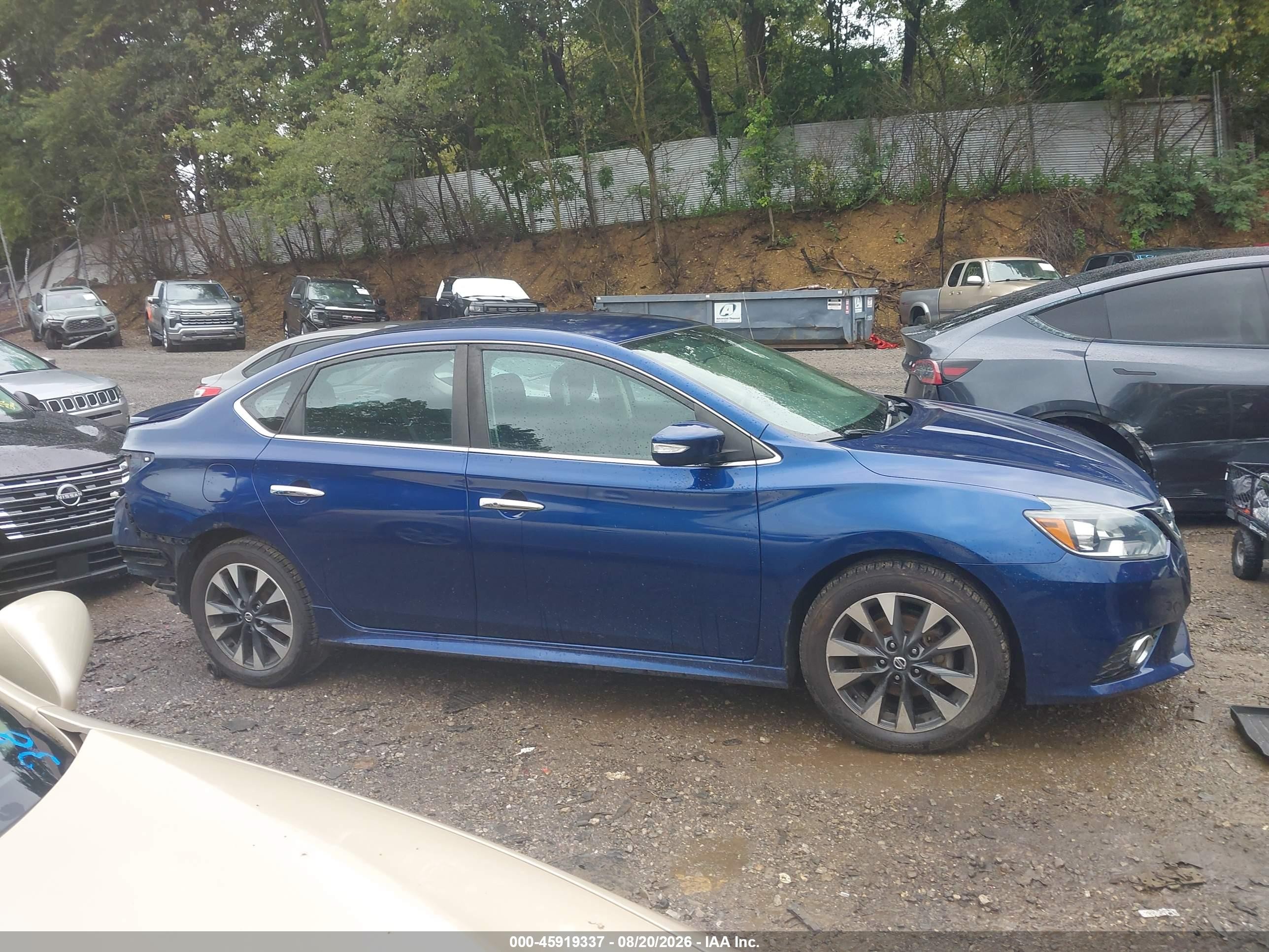 2019 Nissan Sentra Sr Blue vin: 3N1AB7APXKY314169